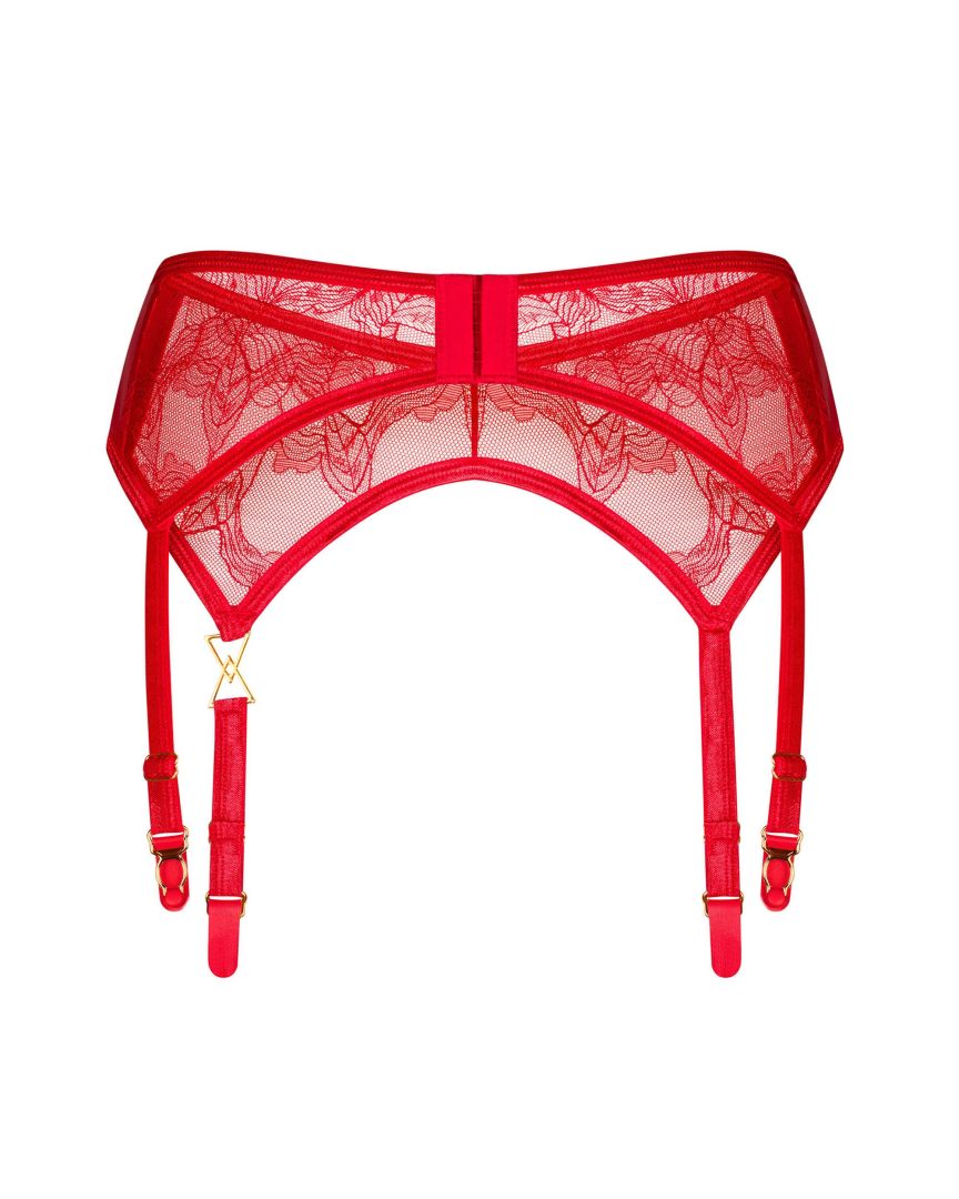 Porte-jarretelles dentelle rouge et or - Obsessive – Image 7