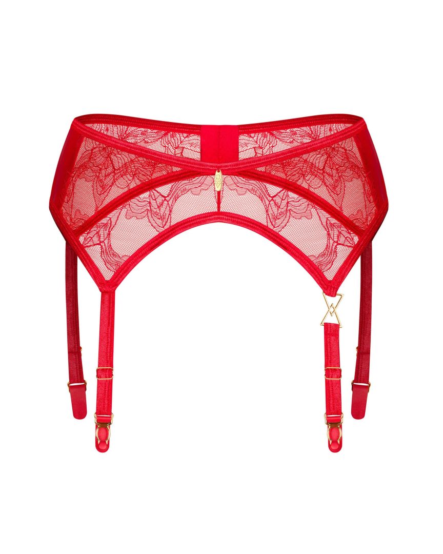 Porte-jarretelles dentelle rouge et or - Obsessive – Image 6