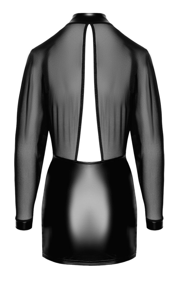 Mini robe Opium maille et wetlook - Noir Handmade – Image 6