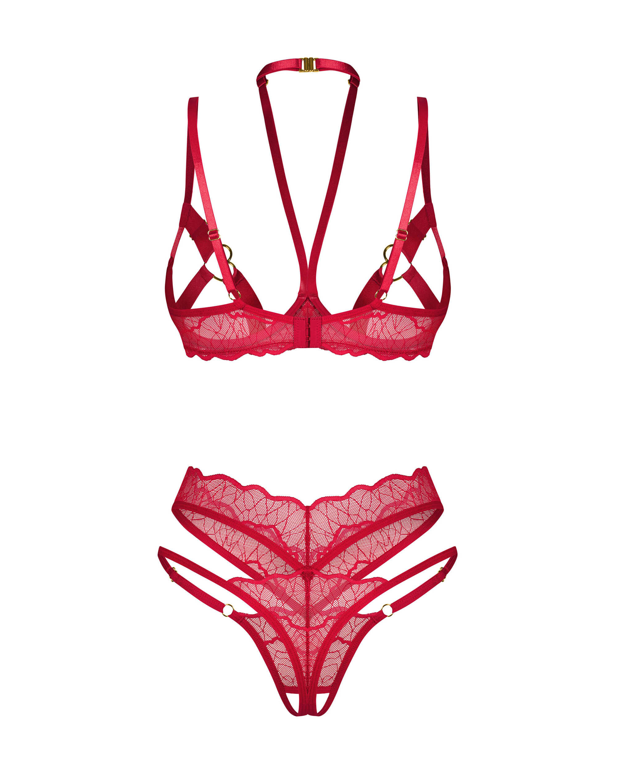 Ensemble lingerie ouvert rouge Cupide Desir - Obsessive – Image 4