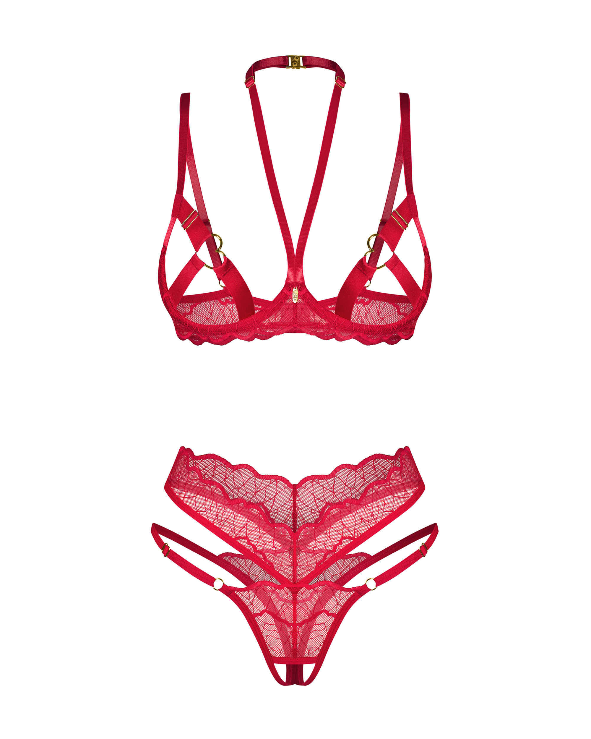 Ensemble lingerie ouvert rouge Cupide Desir - Obsessive – Image 3