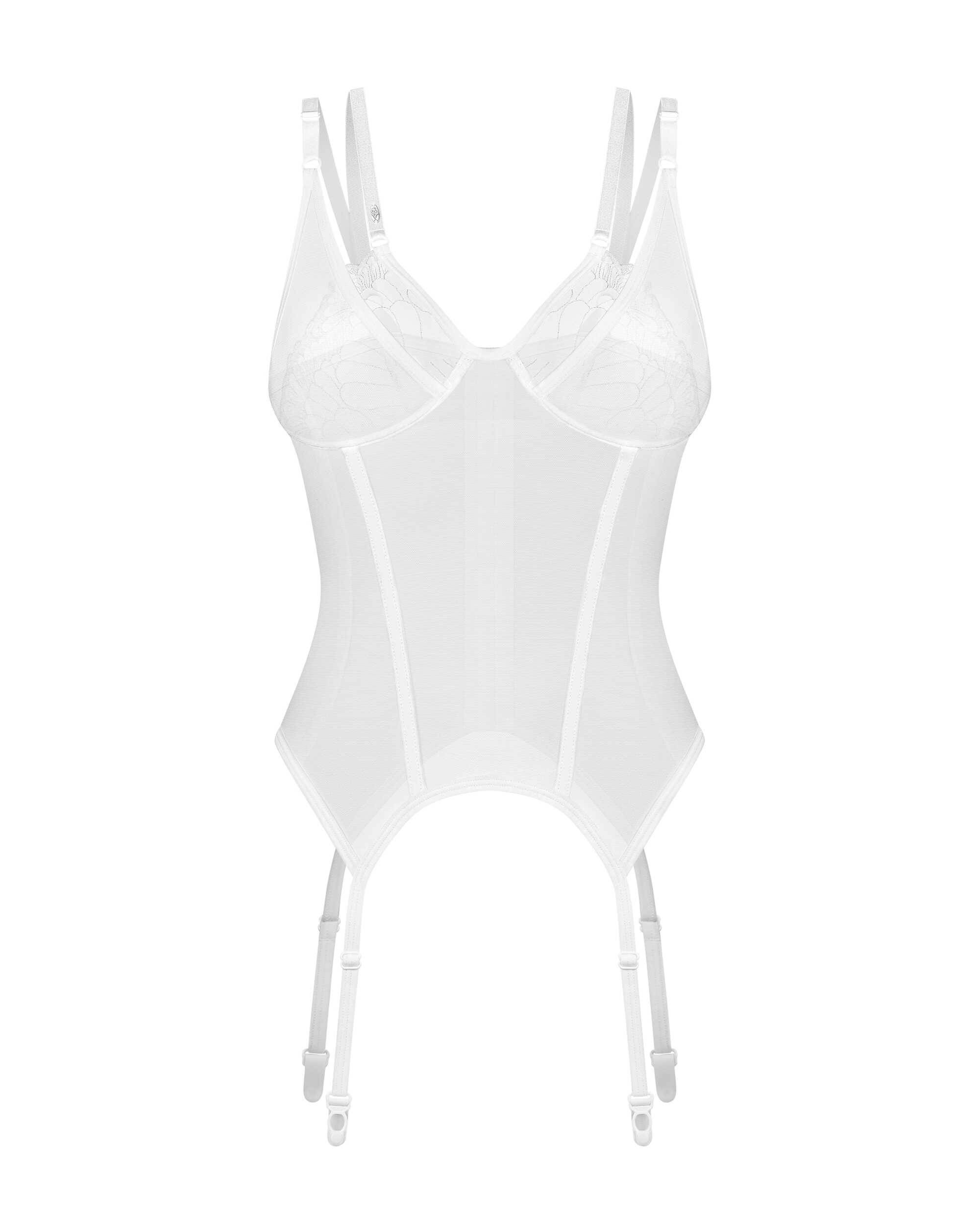 Corset blanc transparent avec dentelle - Obsessive Arrowel – Image 7