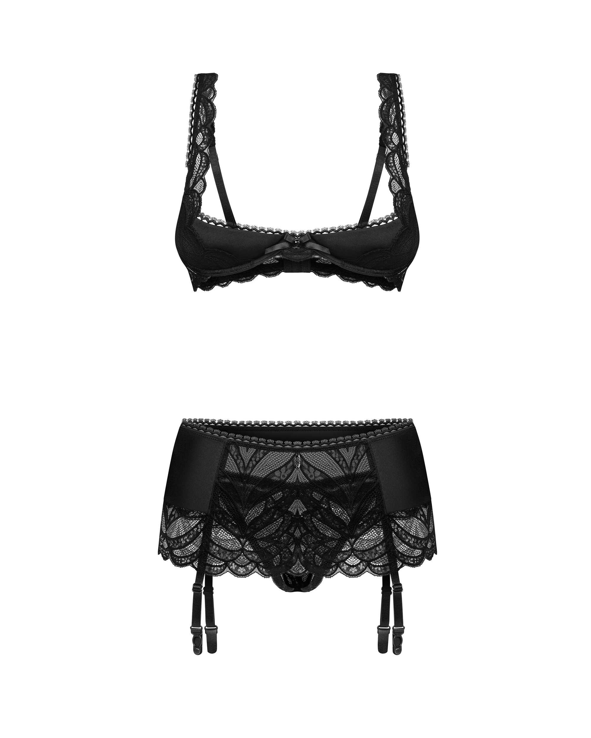 Ensemble lingerie ouvert 3 pièces Lecille - Obsessive – Image 5