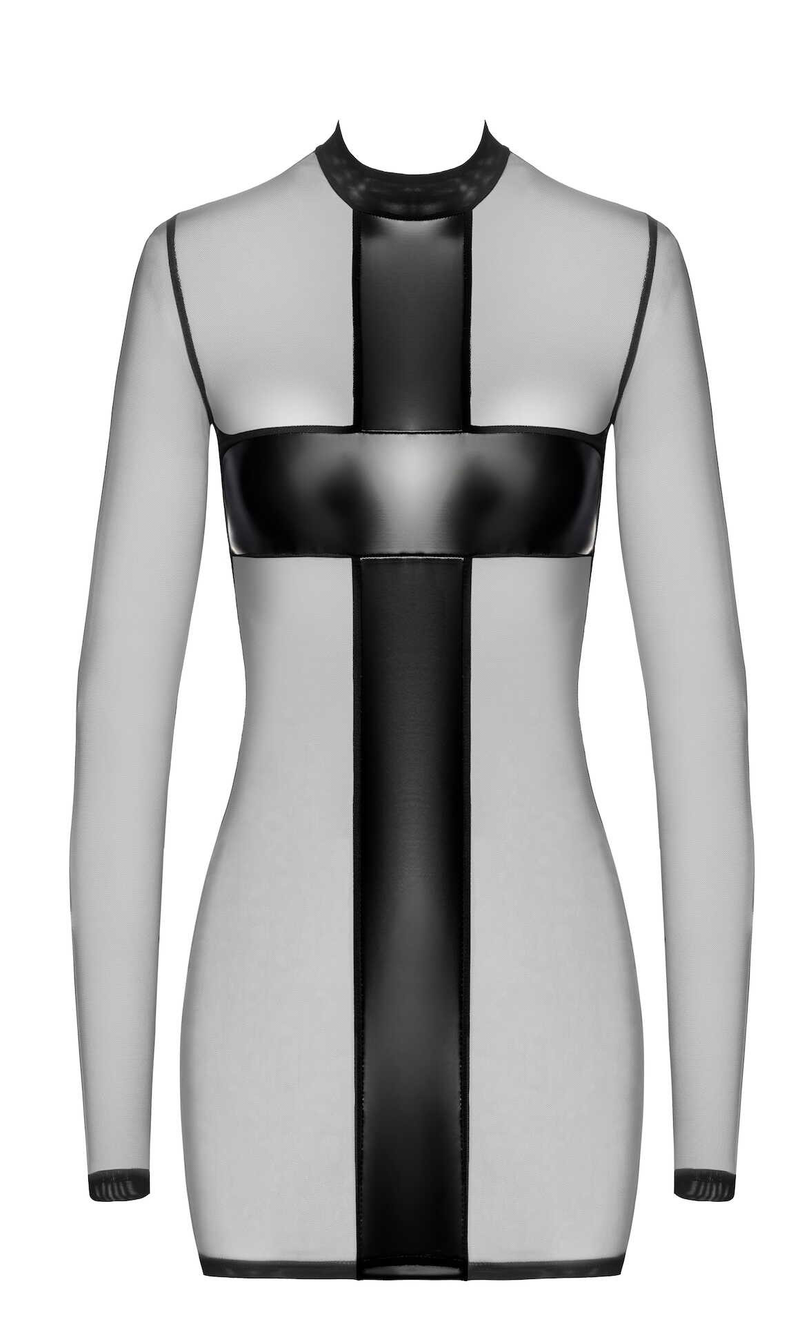 Mini robe Crossfire en tulle et wetlook - Noir Handmade – Image 5