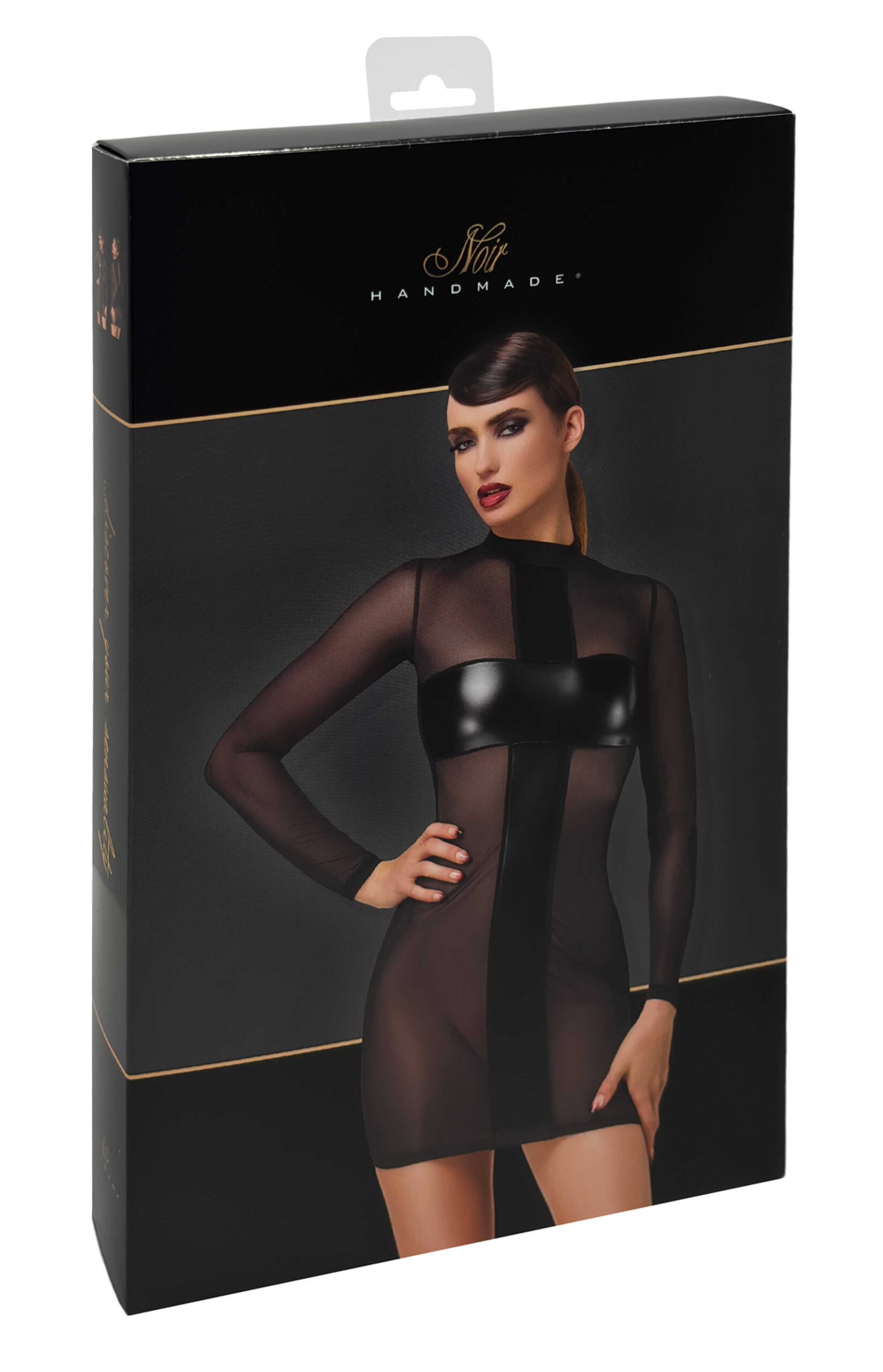 Mini robe Crossfire en tulle et wetlook - Noir Handmade – Image 7