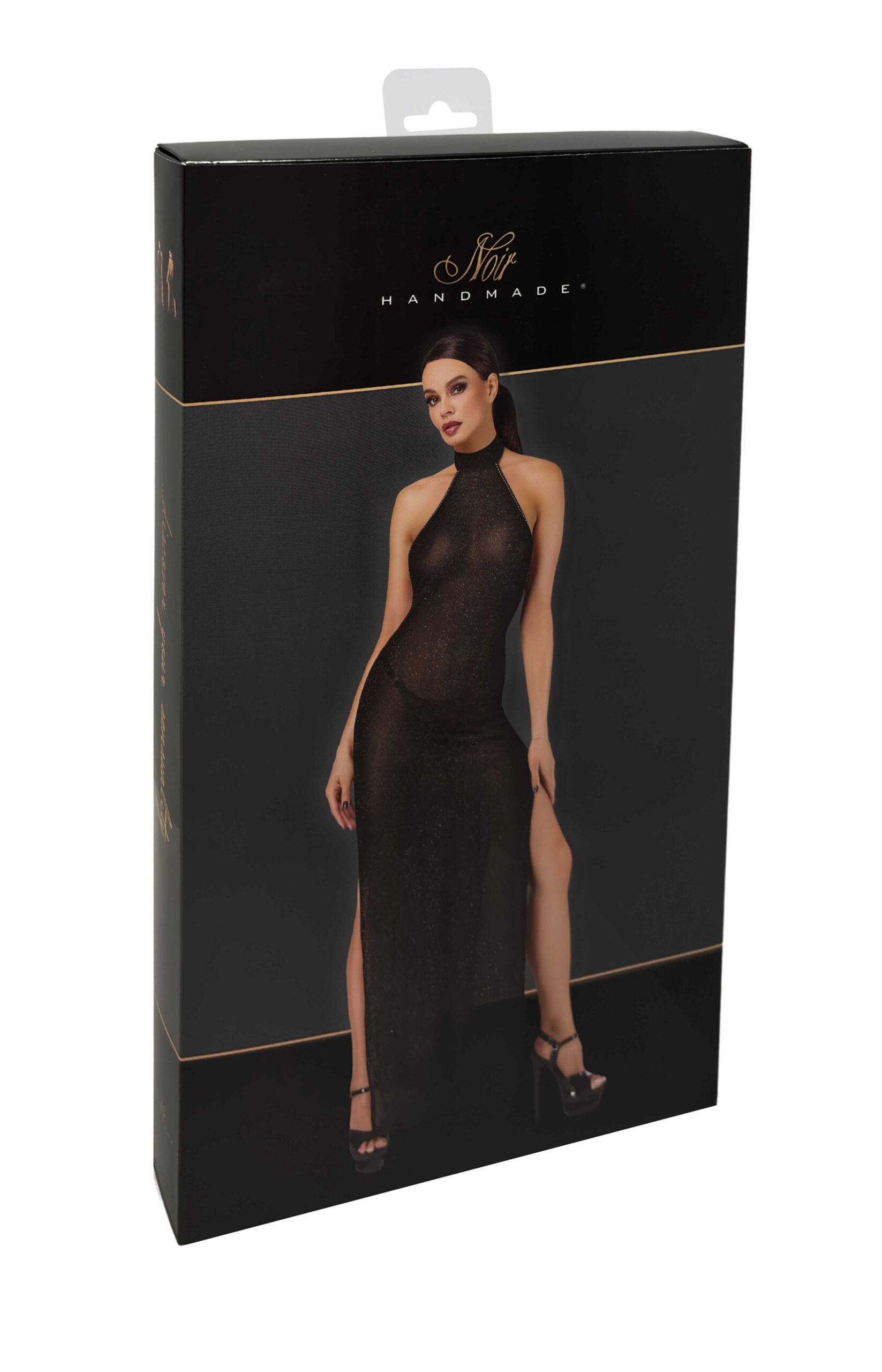 Robe longue en tulle Onyx à doubles fentes - Noir Handmade – Image 8