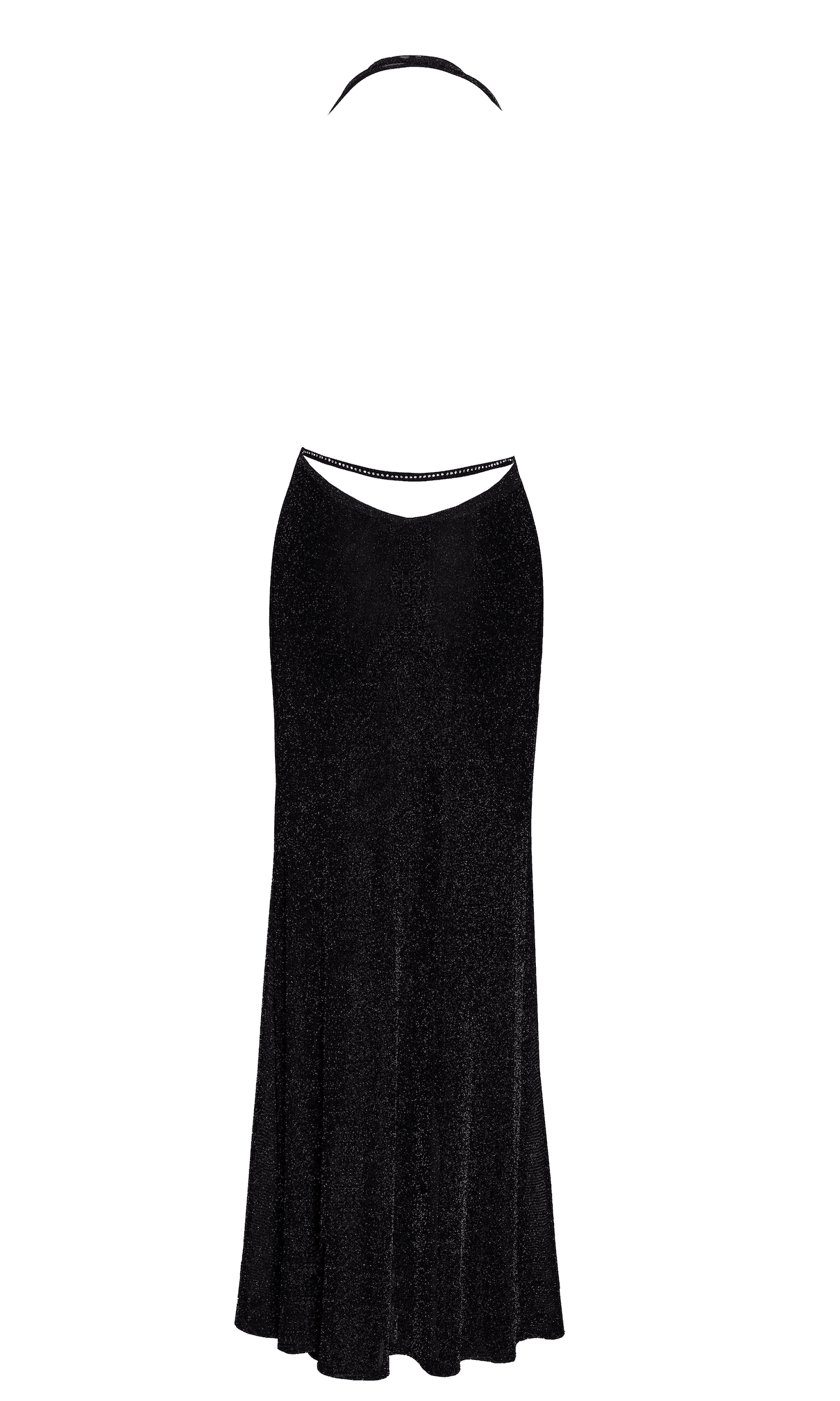 Robe longue en tulle à fils d'argent Onyx - Noir Handmade – Image 7