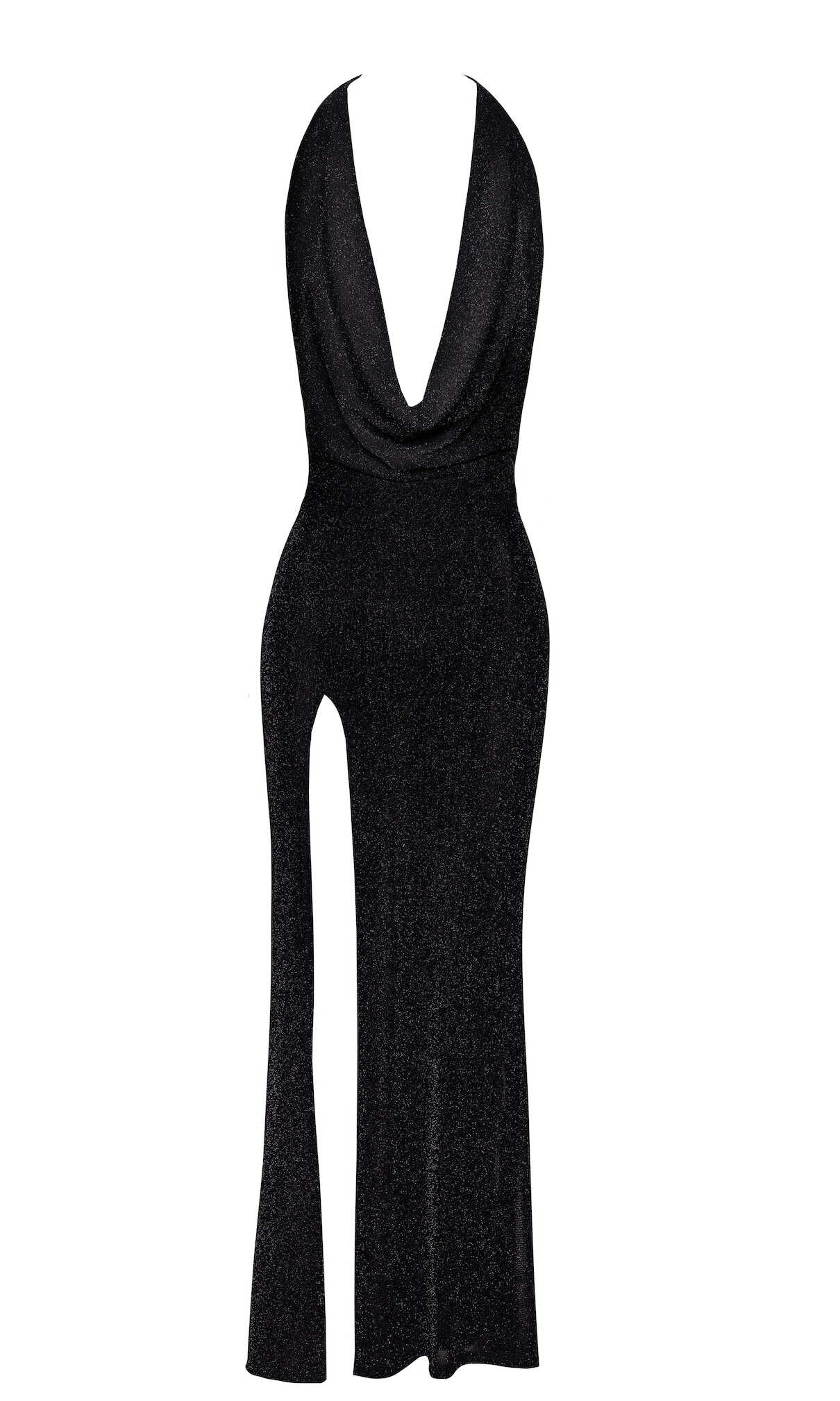 Robe longue en tulle à fils d'argent Onyx - Noir Handmade – Image 6