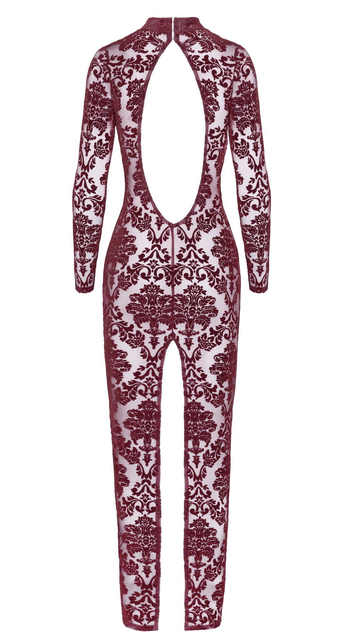 Longue robe en tulle floqué bordeaux - Noir Handmade – Image 7