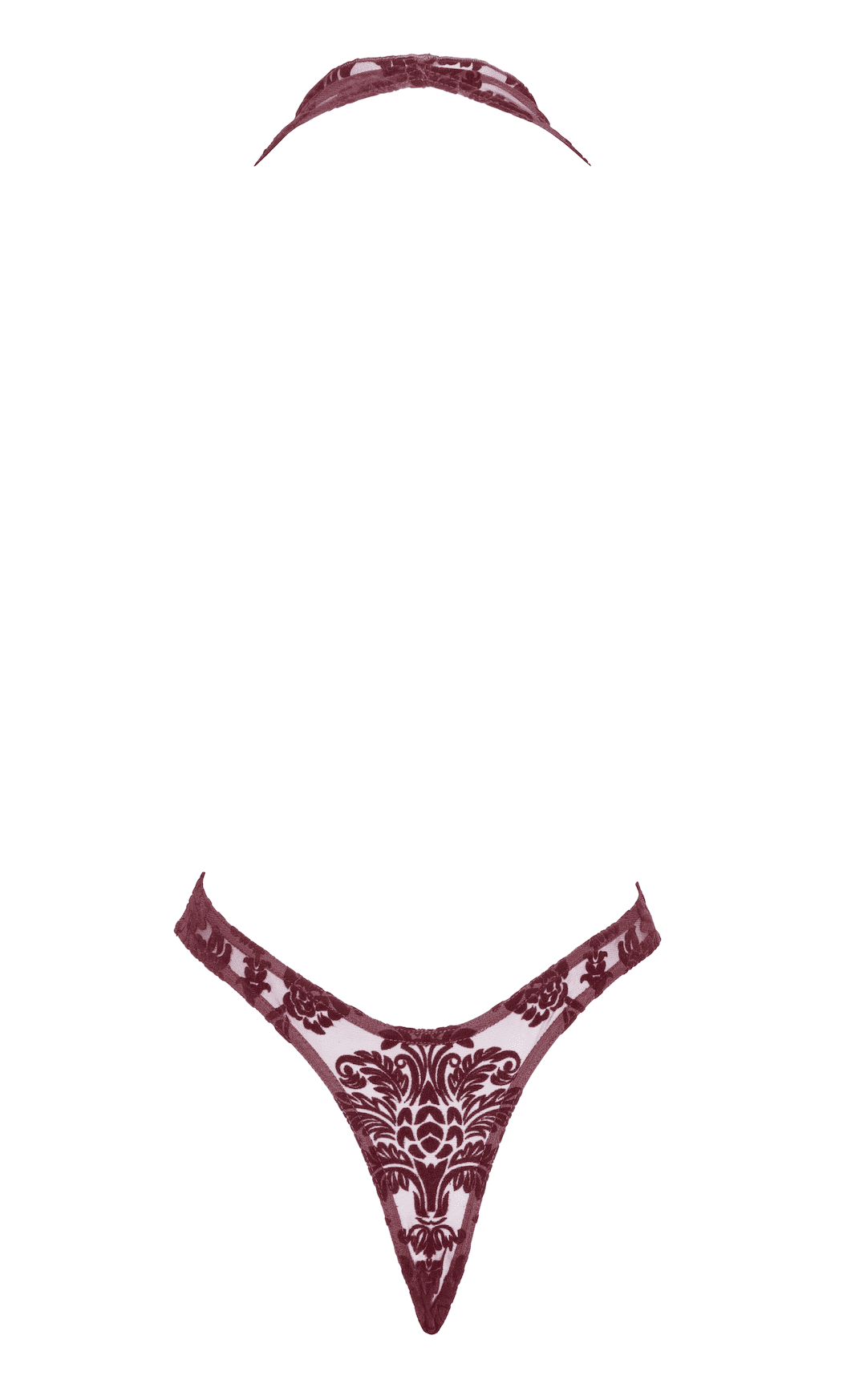 Body cascade en flock bordeaux - Noir Handmade Kink – Image 8