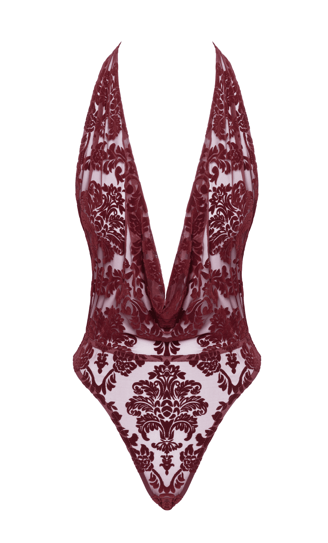 Body cascade en flock bordeaux - Noir Handmade Kink – Image 7