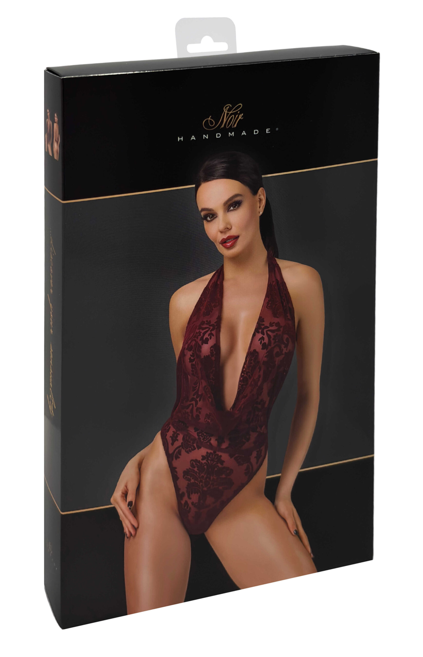 Body cascade en flock bordeaux - Noir Handmade Kink – Image 9