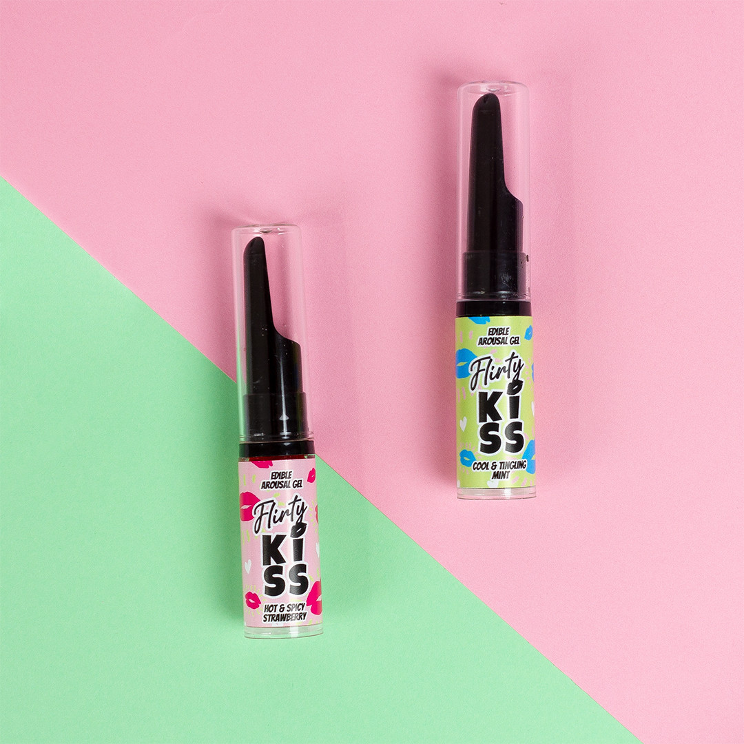 Gels comestibles pour sexe oral fraise et menthe - Secret Play – Image 2