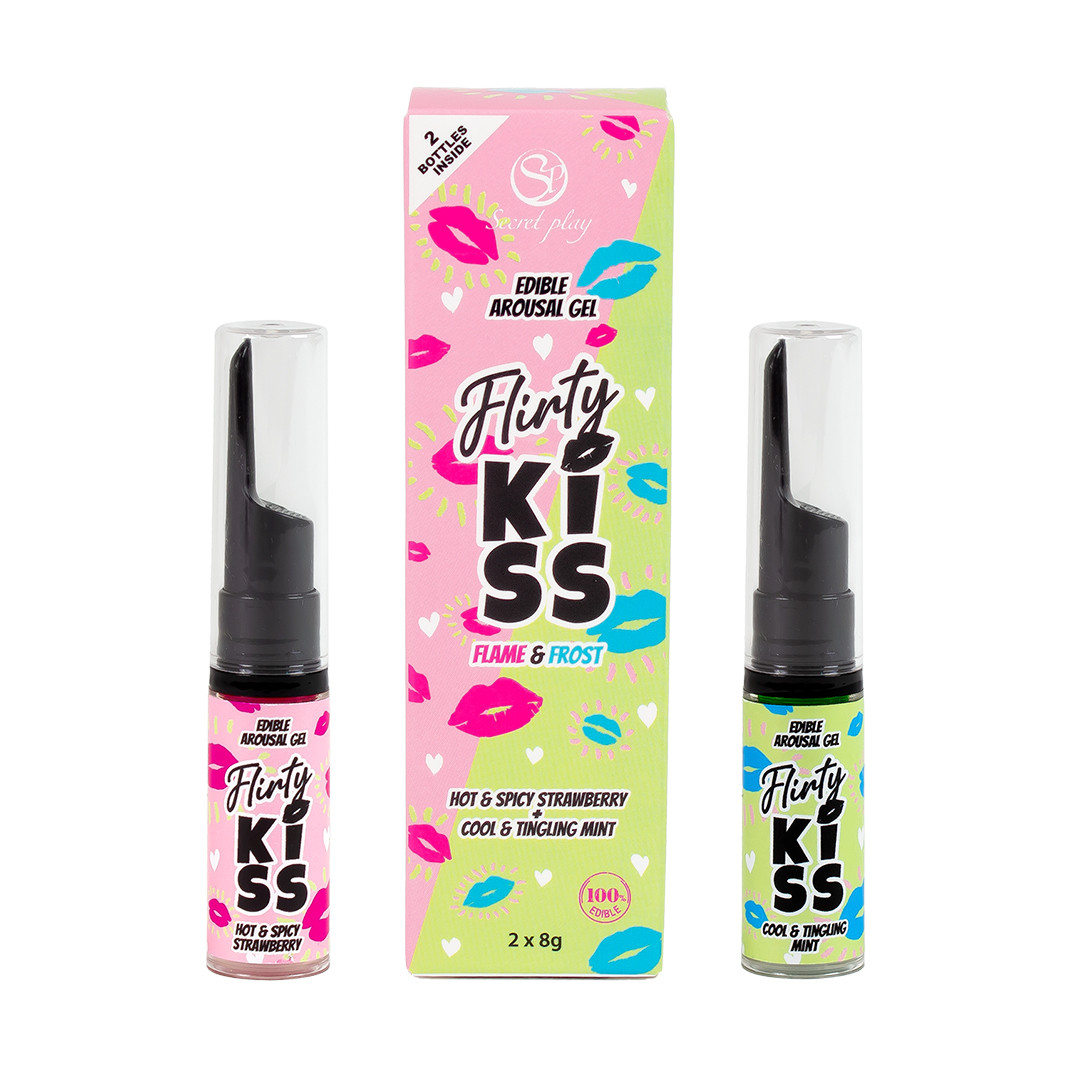 Gels comestibles pour sexe oral fraise et menthe - Secret Play
