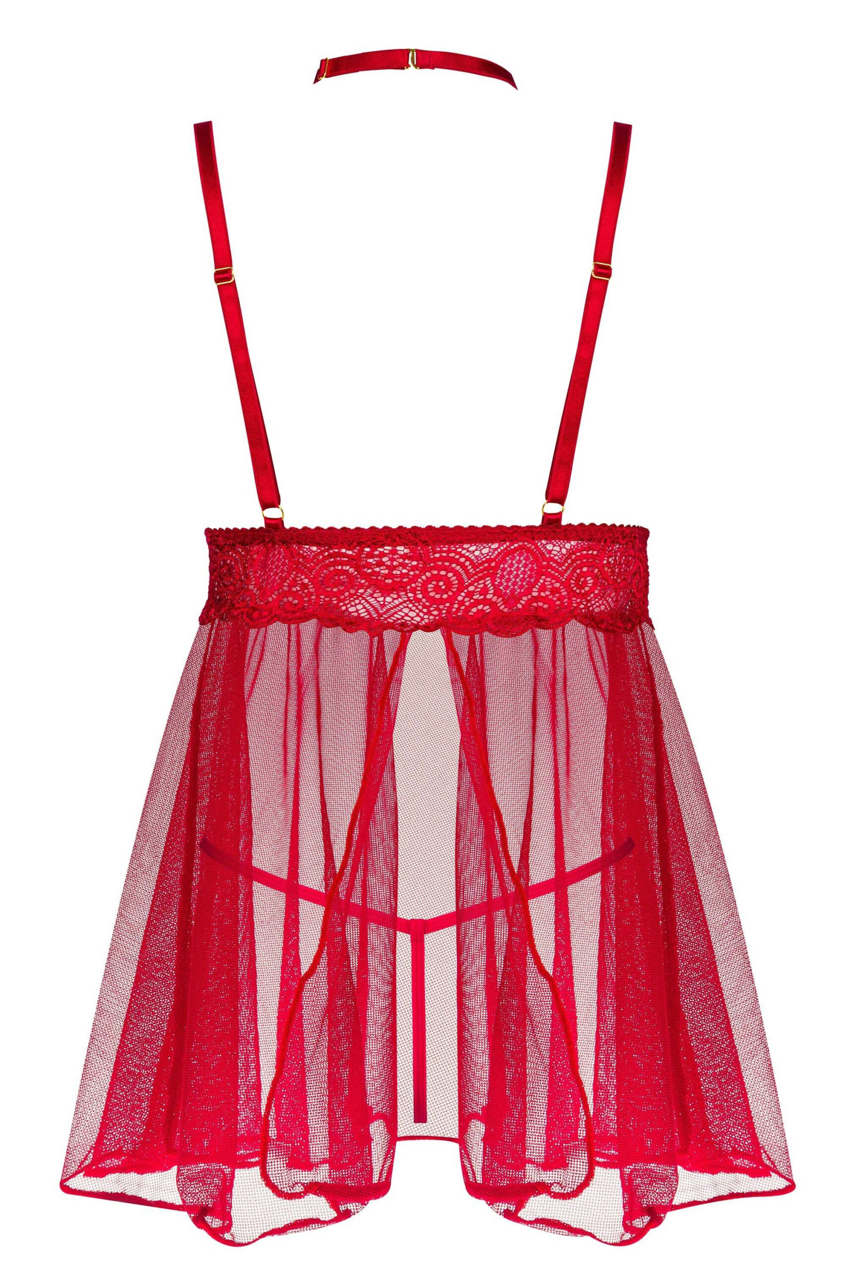 Babydoll Milana en dentelle rouge cerise - Beauty Night – Image 7