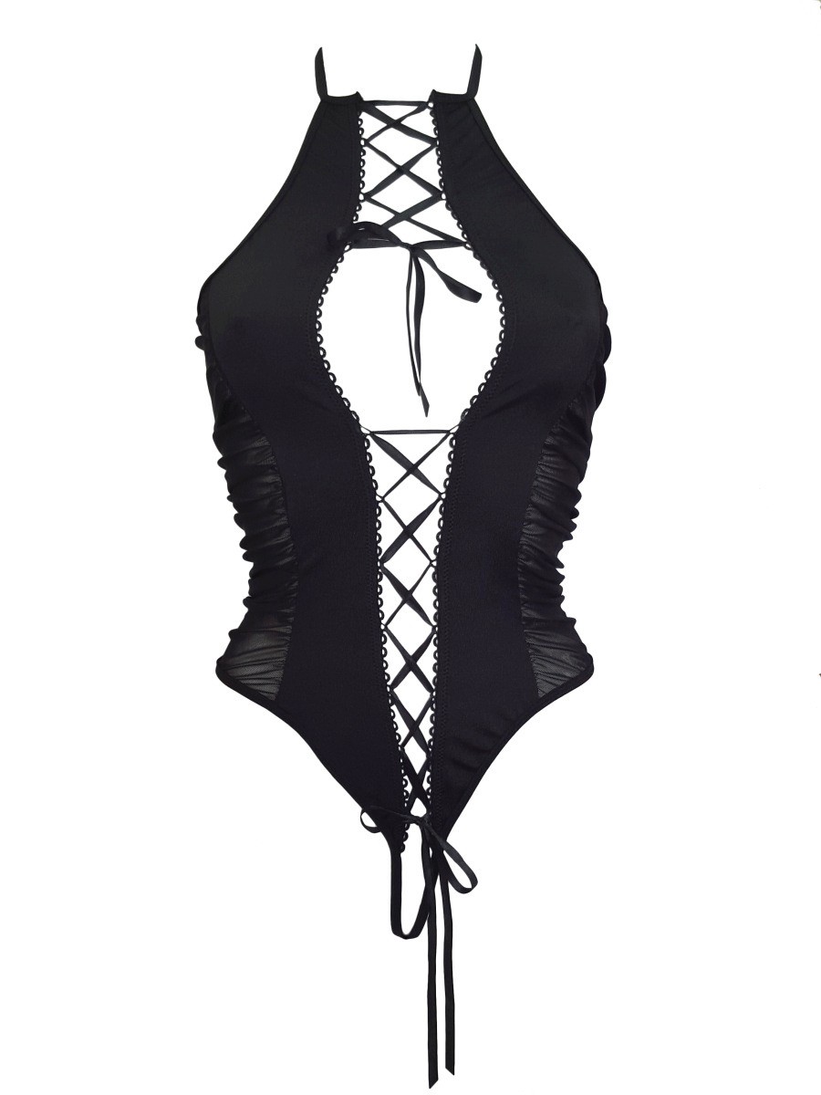 Body sexy Gisele avec laçage et transparence - Beauty Night – Image 5
