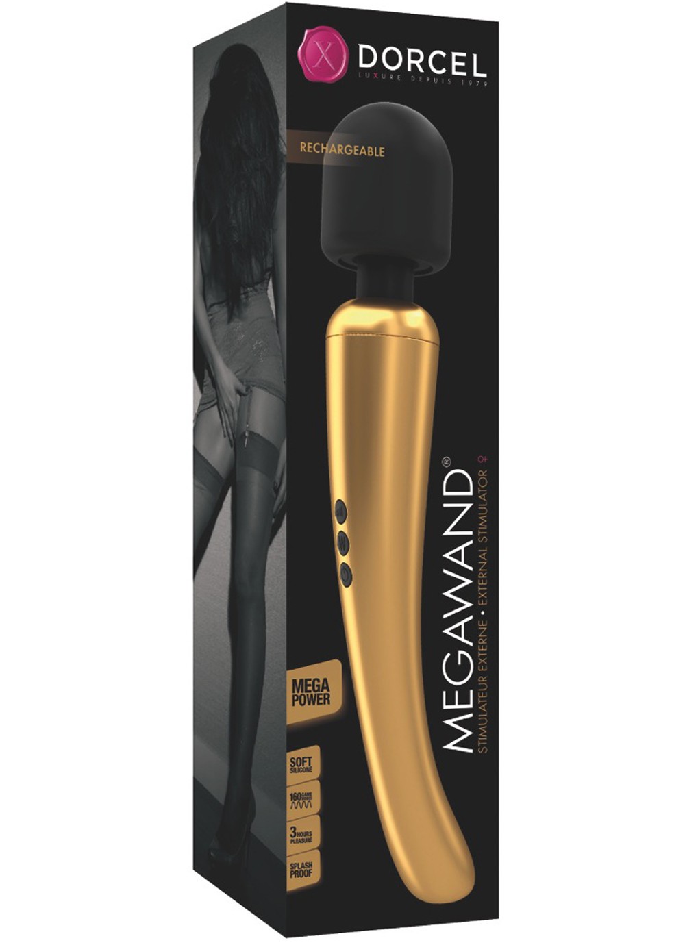 Vibromasseur wand Megawand rechargeable doré - Dorcel – Image 4