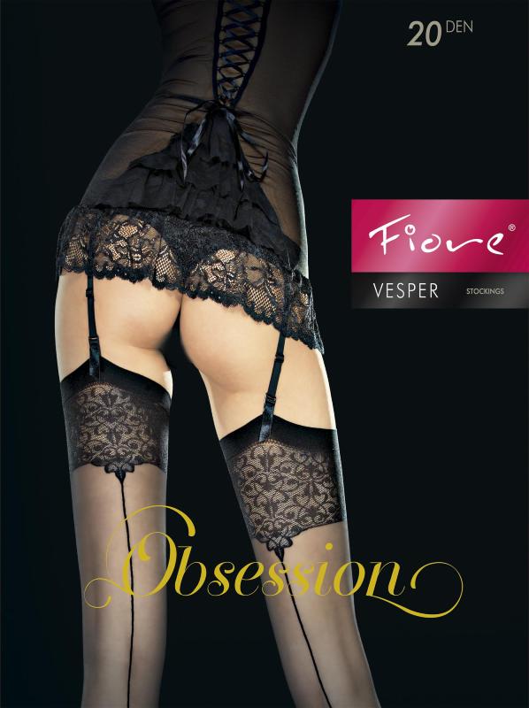 Bas autofixants à couture avec dentelle 20 DEN - Fiore
