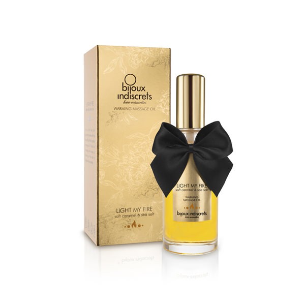 Huile de massage embrassable chauffante caramel - Bijoux Indiscrets