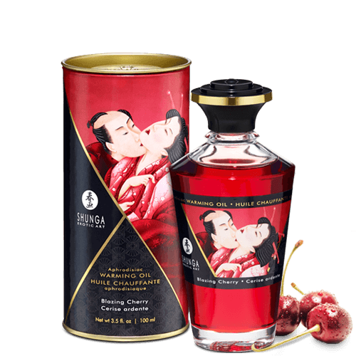 Huile chauffante comestible cerise ardente - Shunga