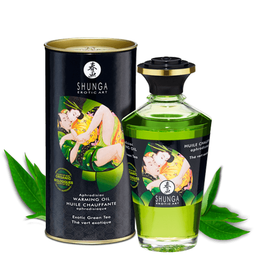 Huile de massage aphrodisiaque thé vert exotique - Shunga