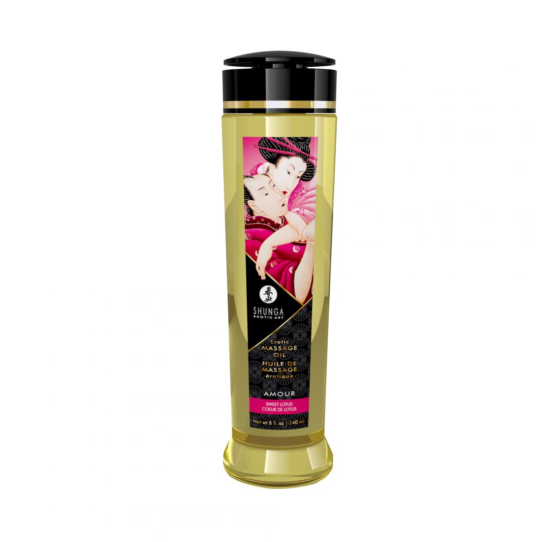 Huile de massage sensuelle coeur de lotus 240 ml - Shunga