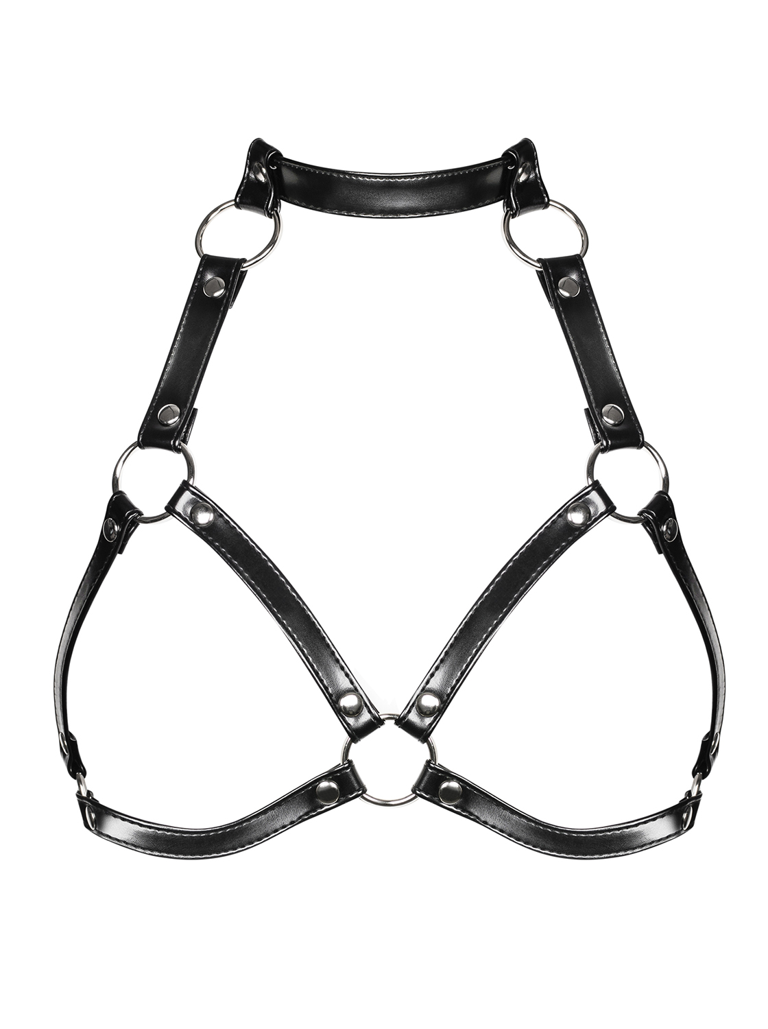 Harnais soutien-gorge cupless en similicuir - Obsessive – Image 9