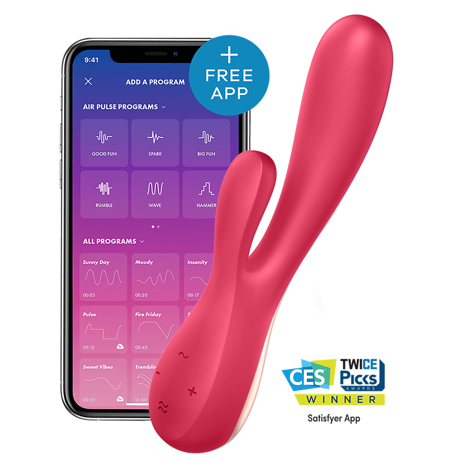 Vibromasseur rabbit connecté Mono Flex - Satisfyer