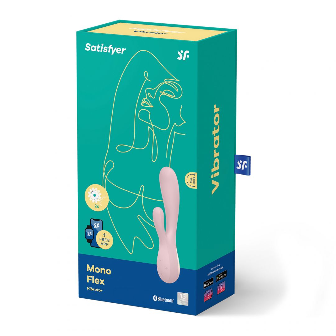 Vibromasseur rabbit connecté Mono Flex rose - Satisfyer – Image 4