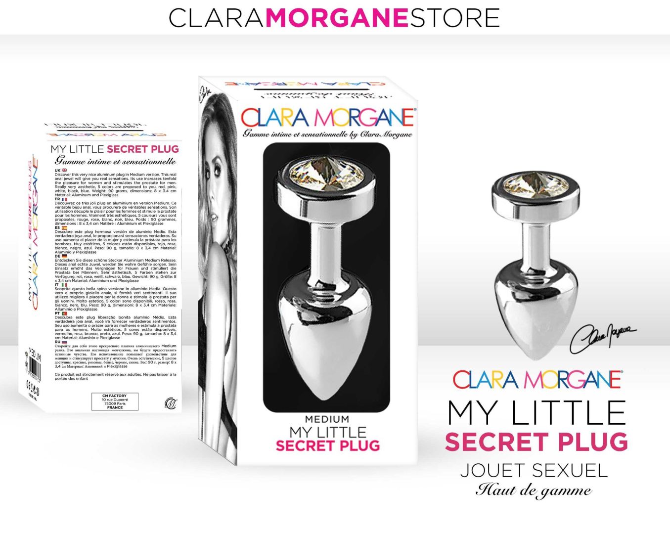 Plug anal en aluminium taille medium - Clara Morgane – Image 5