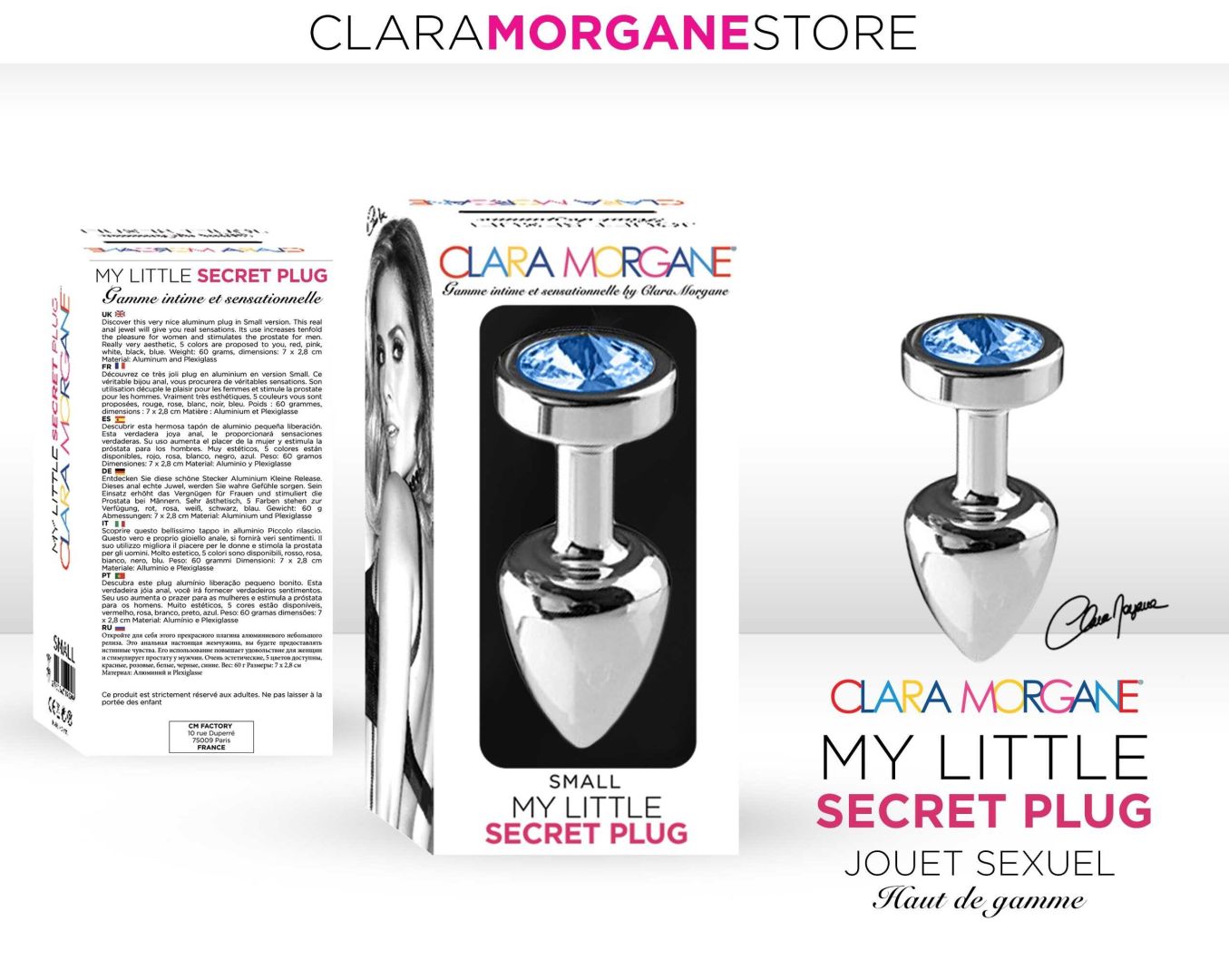 Plug anal aluminium taille S bleu - Clara Morgane – Image 5