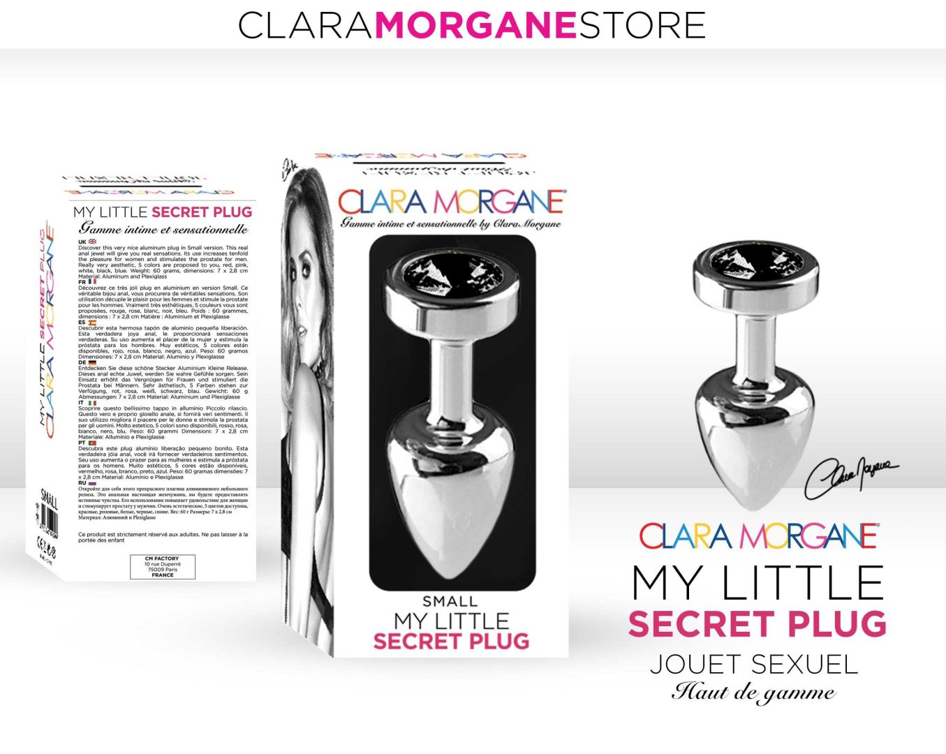 Plug anal aluminium Little Secret taille S - Clara Morgane – Image 5