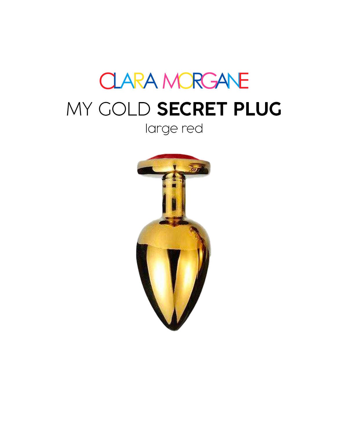 Plug anal bijou doré cristal rouge - Clara Morgane – Image 2