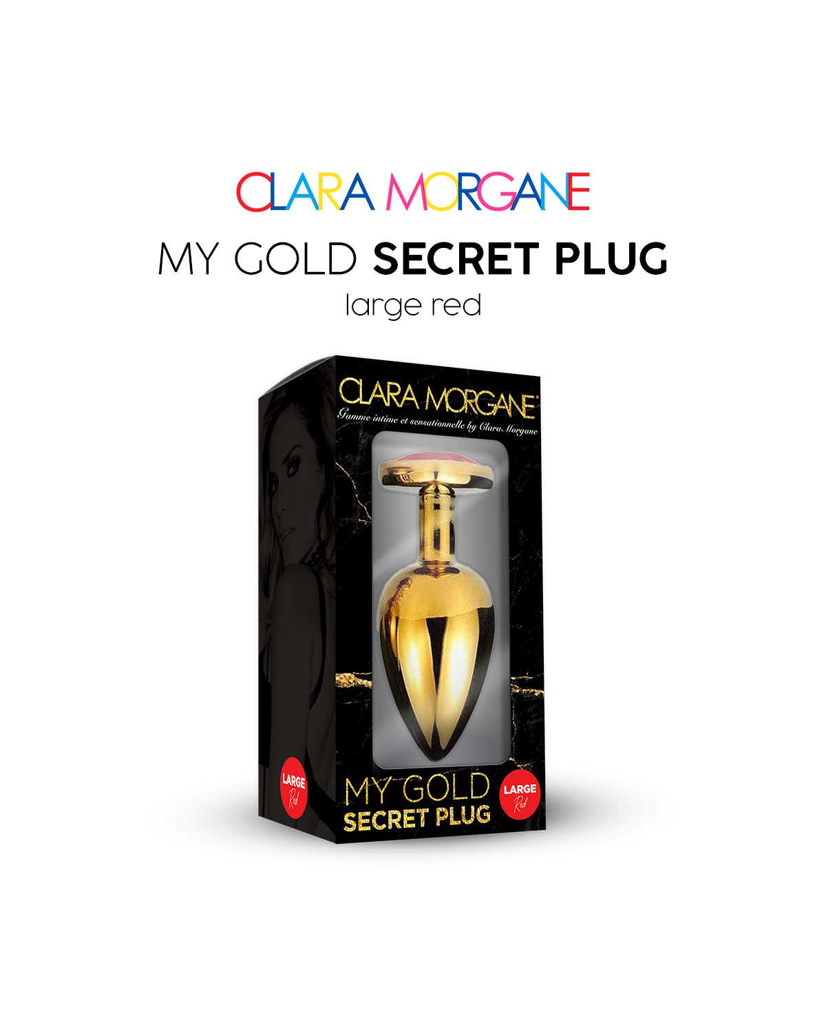 Plug anal bijou doré cristal rouge - Clara Morgane – Image 3