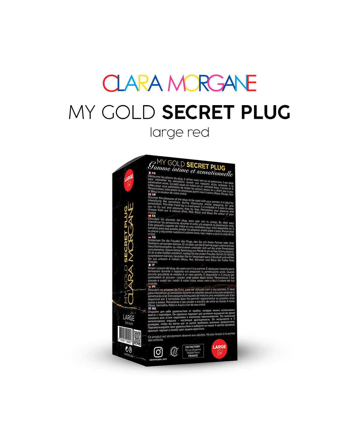 Plug anal bijou doré cristal rouge - Clara Morgane – Image 4