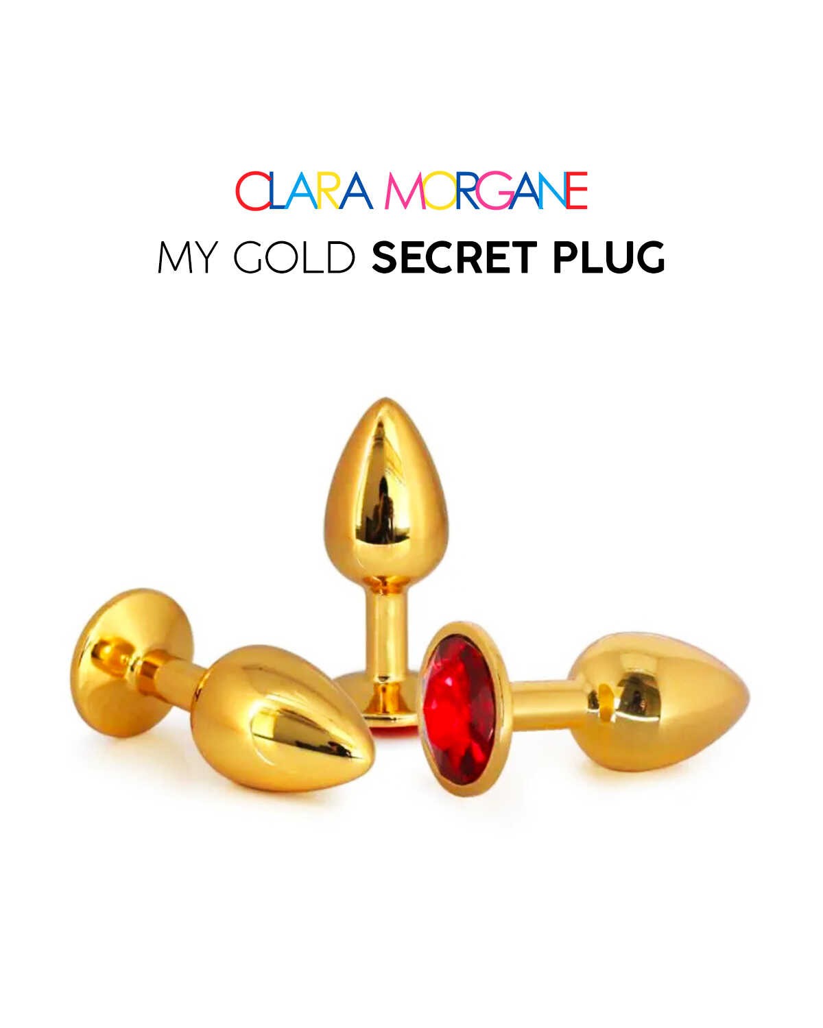 Plug anal bijou doré cristal rouge - Clara Morgane – Image 5