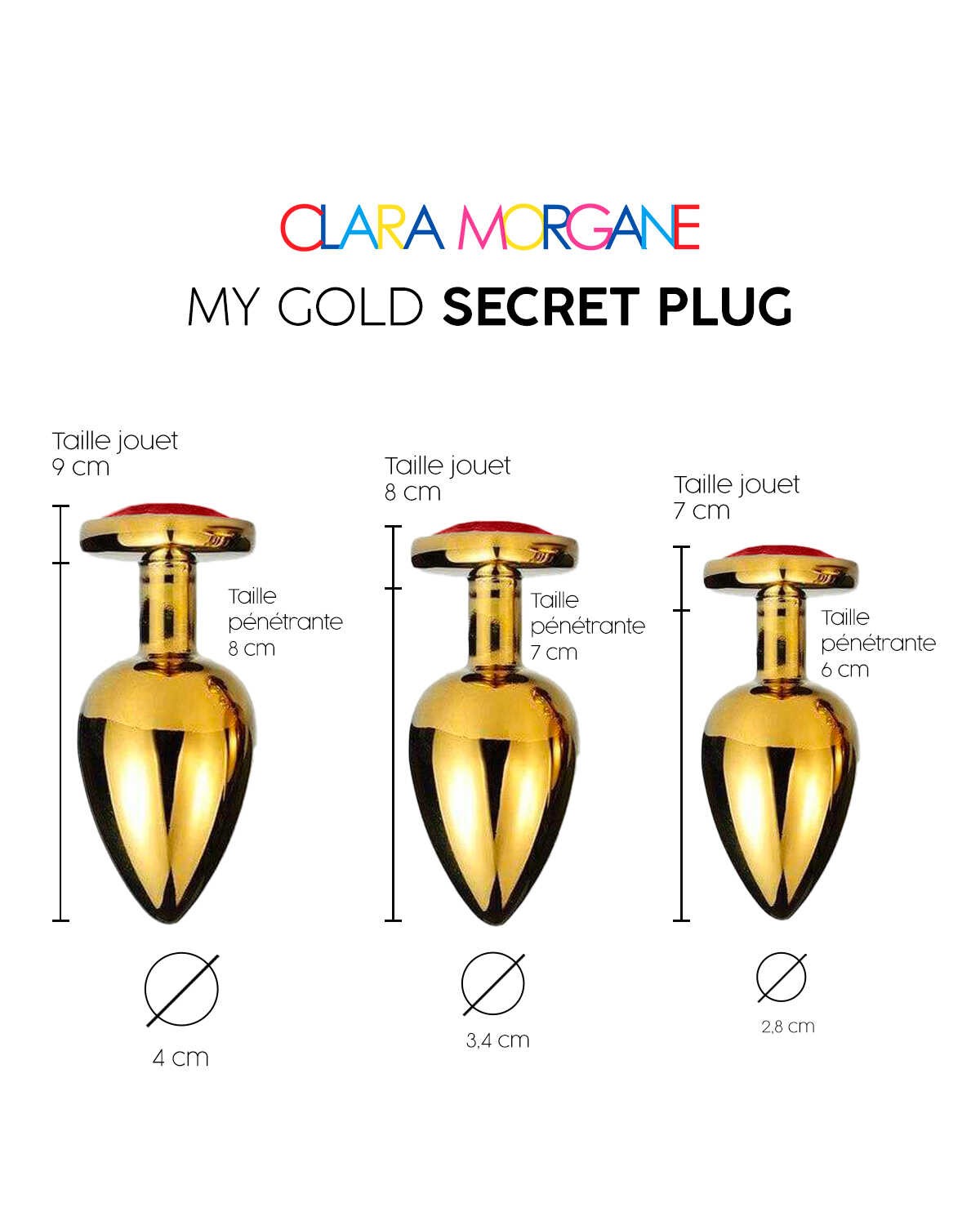 Plug anal bijou doré cristal rouge - Clara Morgane – Image 6