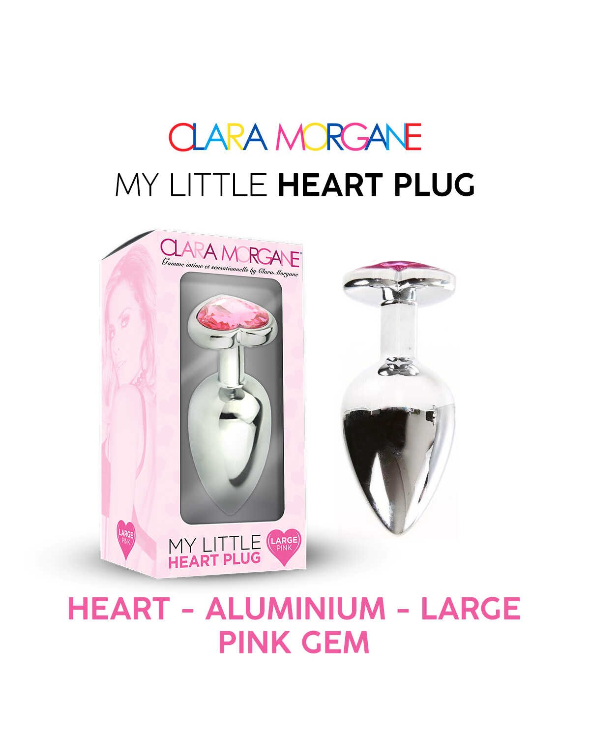 Plug bijou coeur en aluminium rose - Clara Morgane