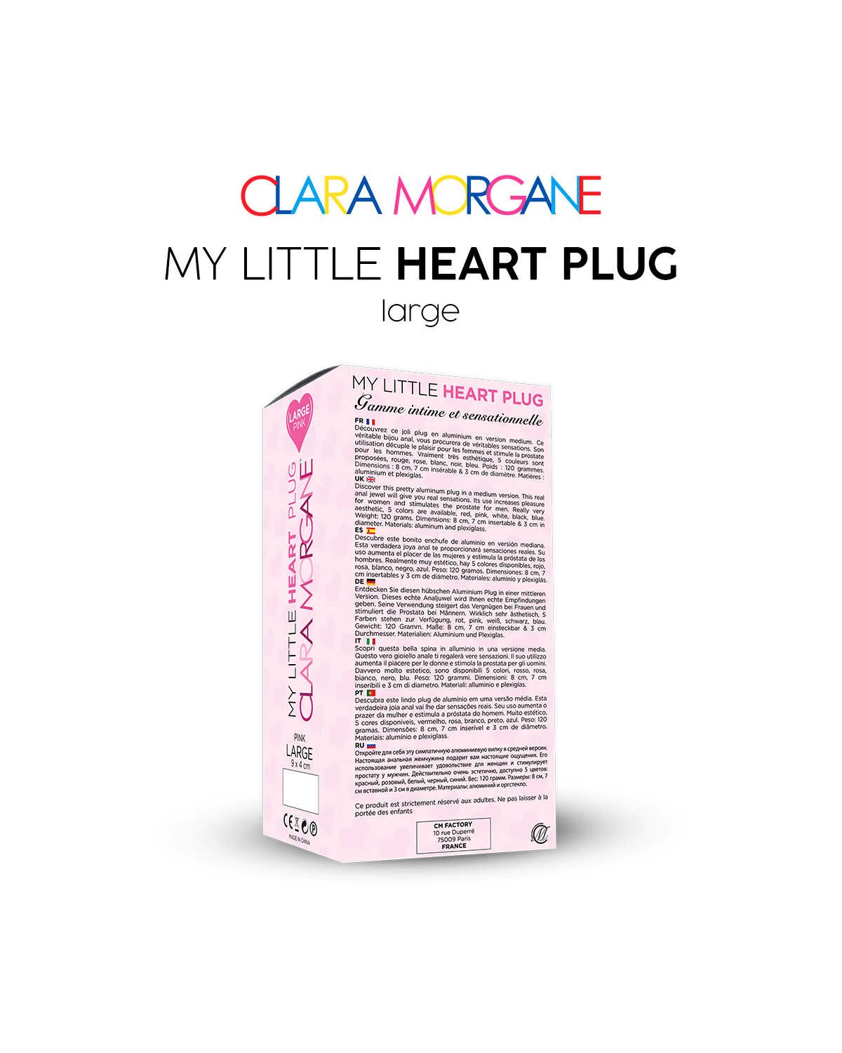 Plug bijou coeur en aluminium rose - Clara Morgane – Image 4