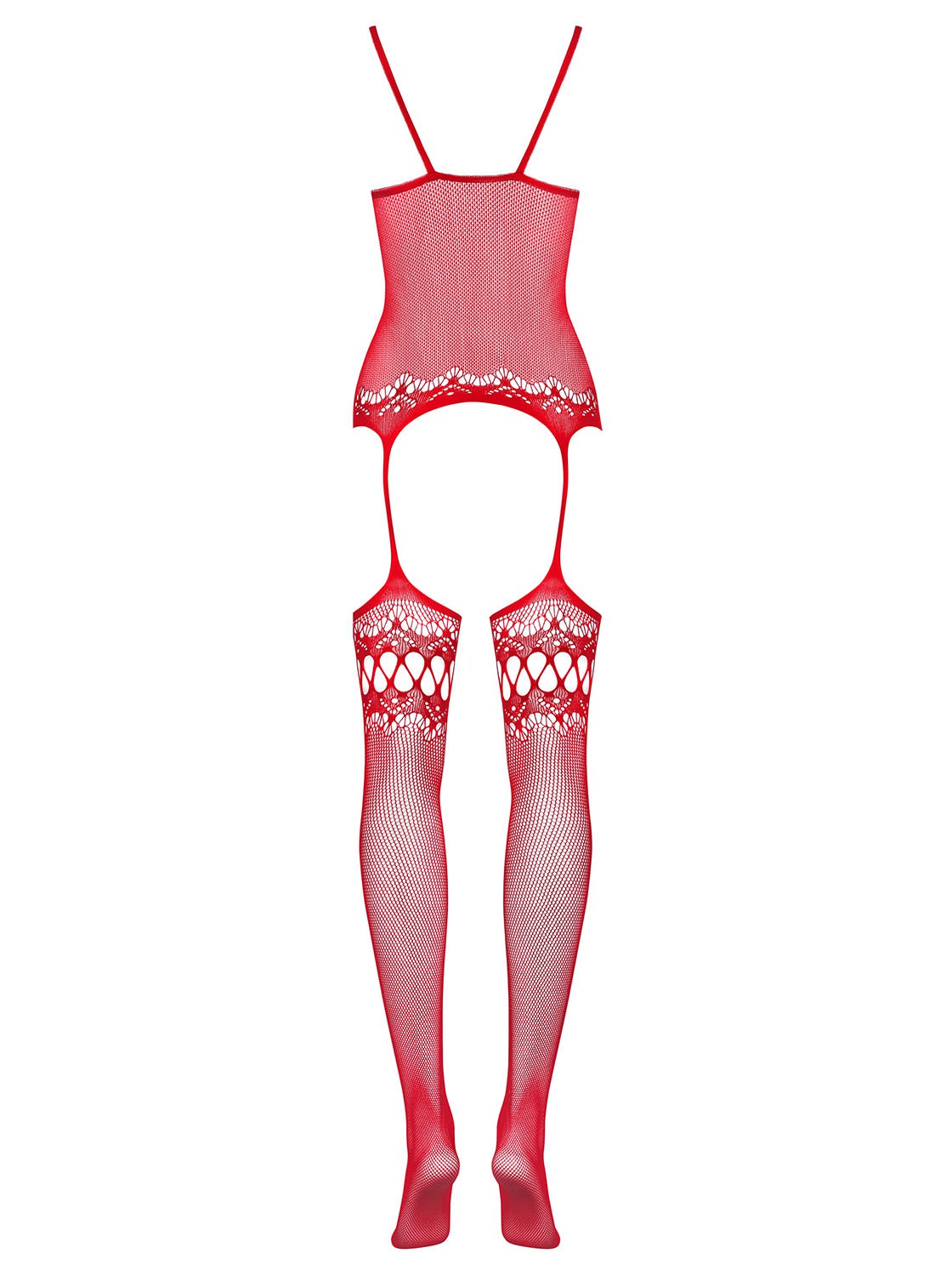 Bodystocking résille rouge effet guêpière - Obsessive – Image 6