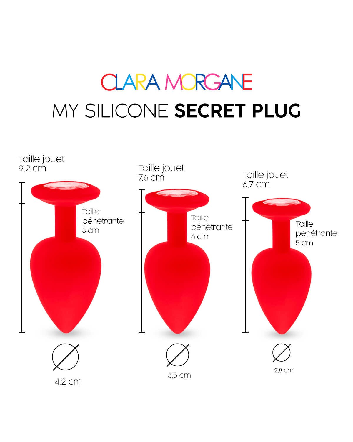 Plug anal en silicone rouge My Secret - Clara Morgane – Image 5