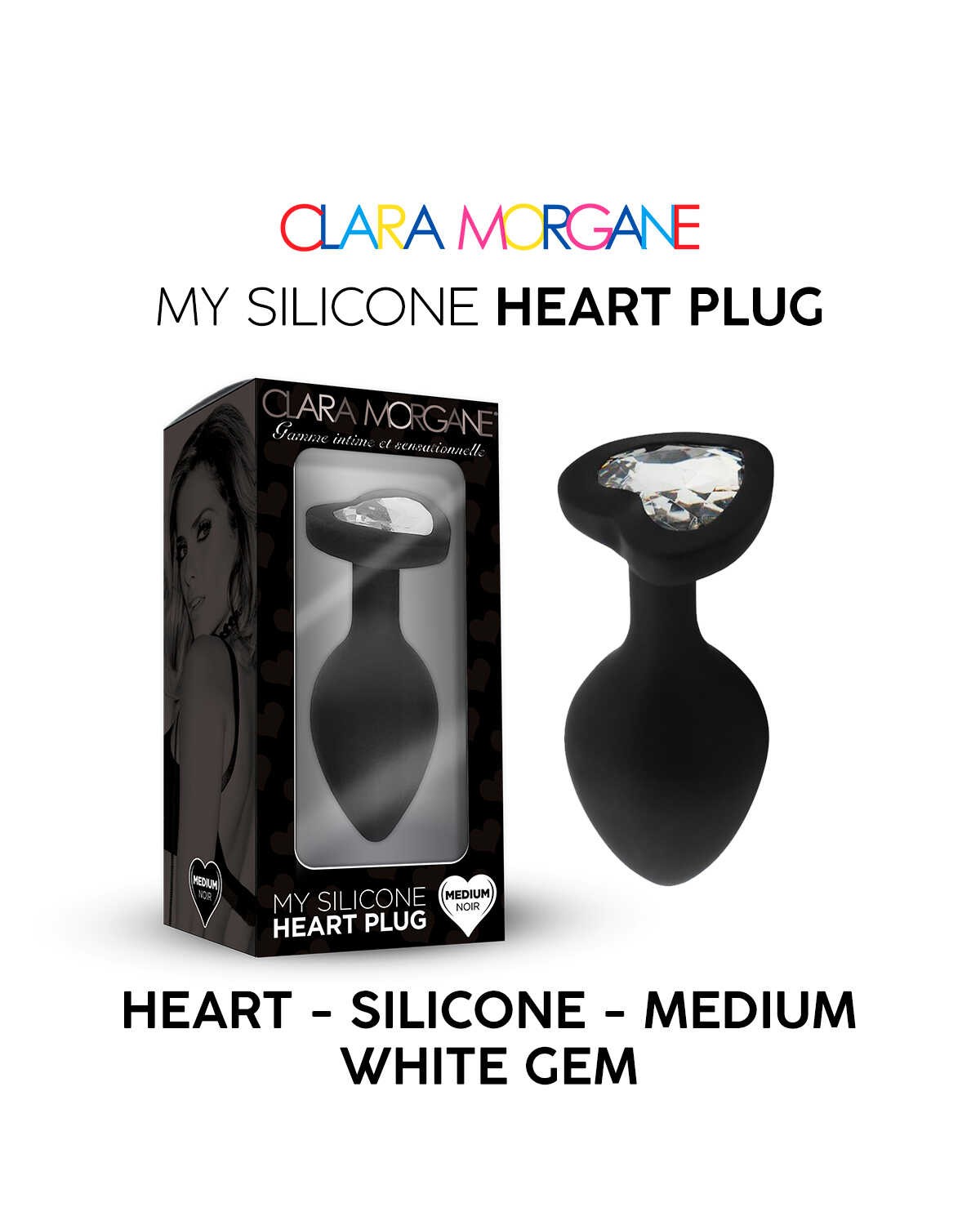 Plug anal en silicone avec base coeur - Clara Morgane