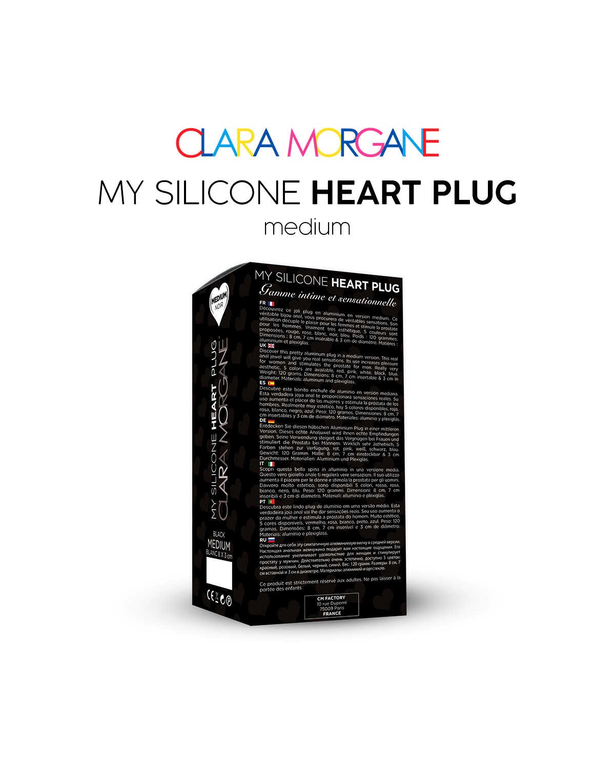 Plug anal en silicone avec base coeur - Clara Morgane – Image 4