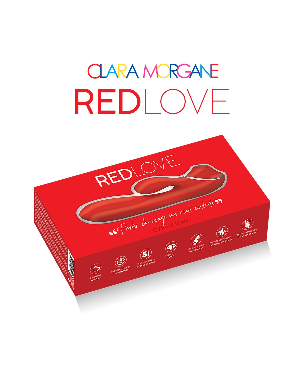 Stimulateur clitoridien et rabbit 2-en-1 Red Love - Clara Morgane – Image 6