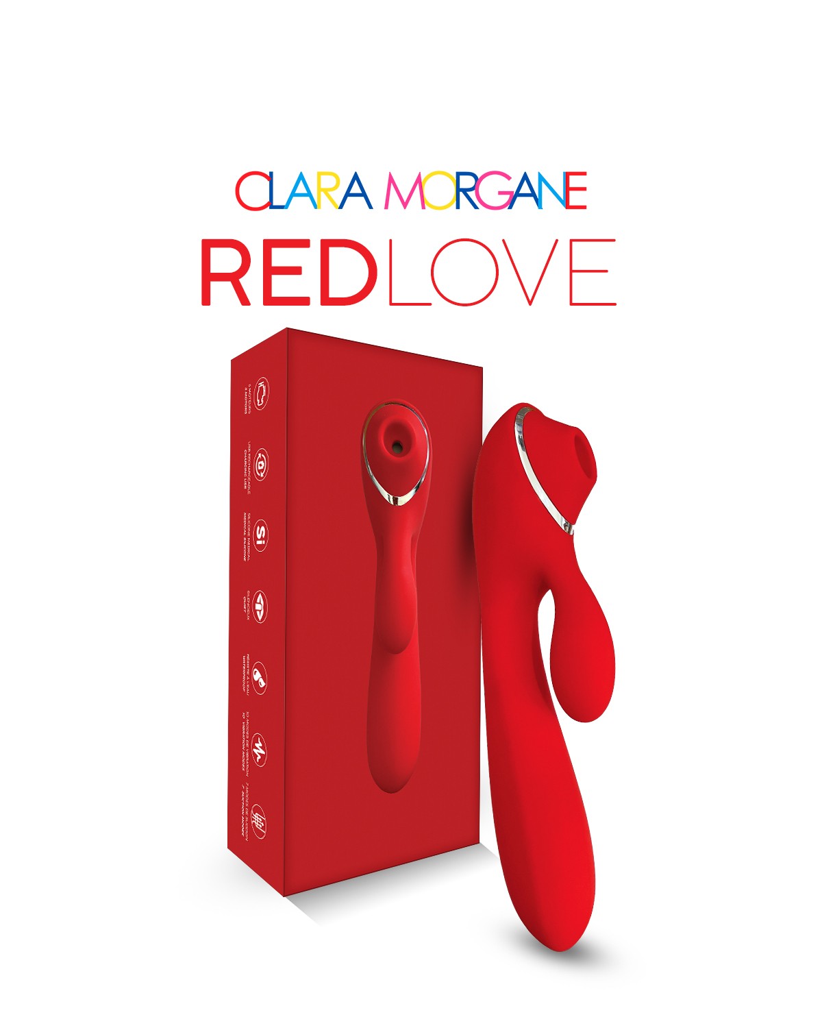 Stimulateur clitoridien et rabbit 2-en-1 Red Love - Clara Morgane