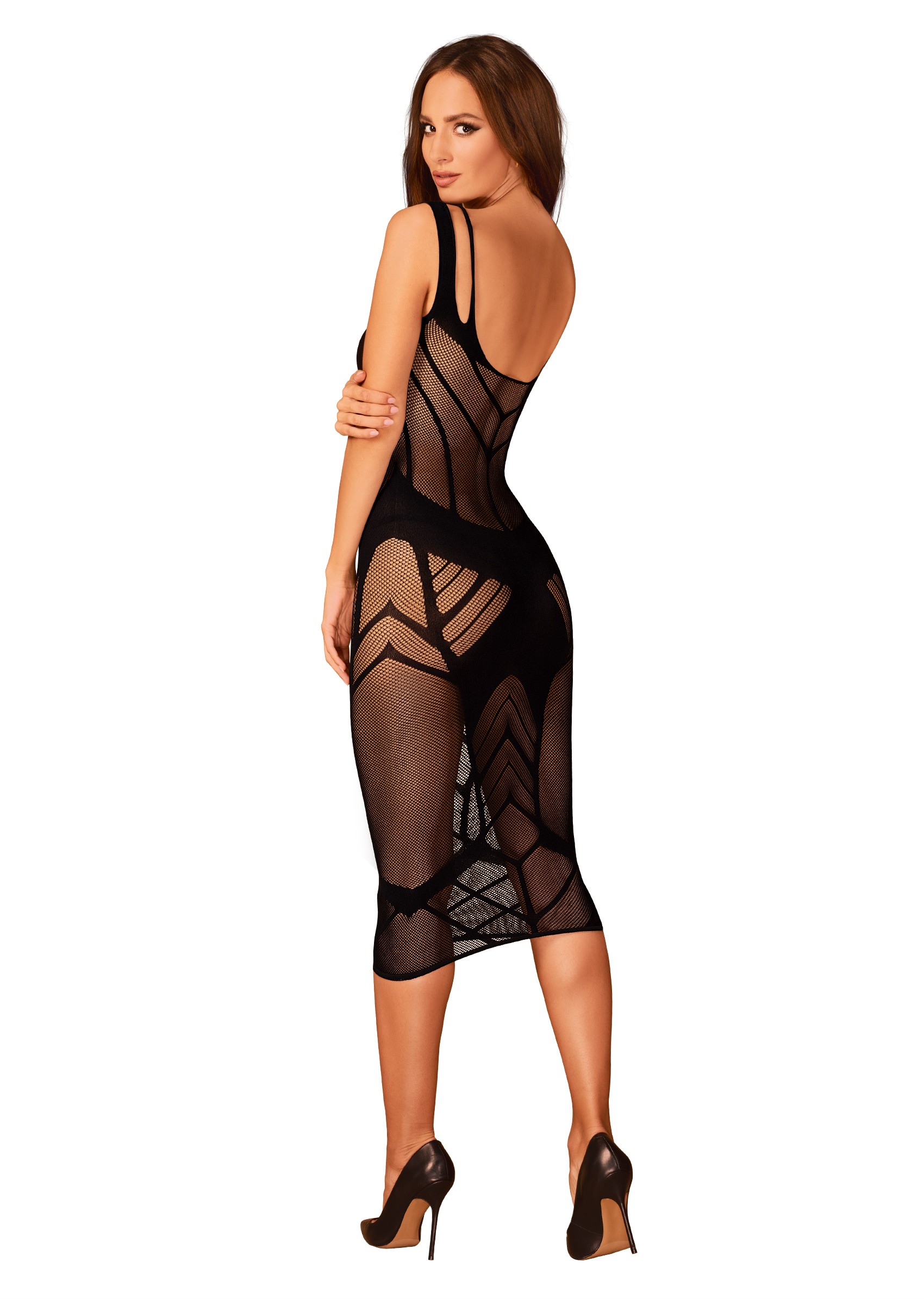Robe résille à motif géométrique noire - Obsessive – Image 6