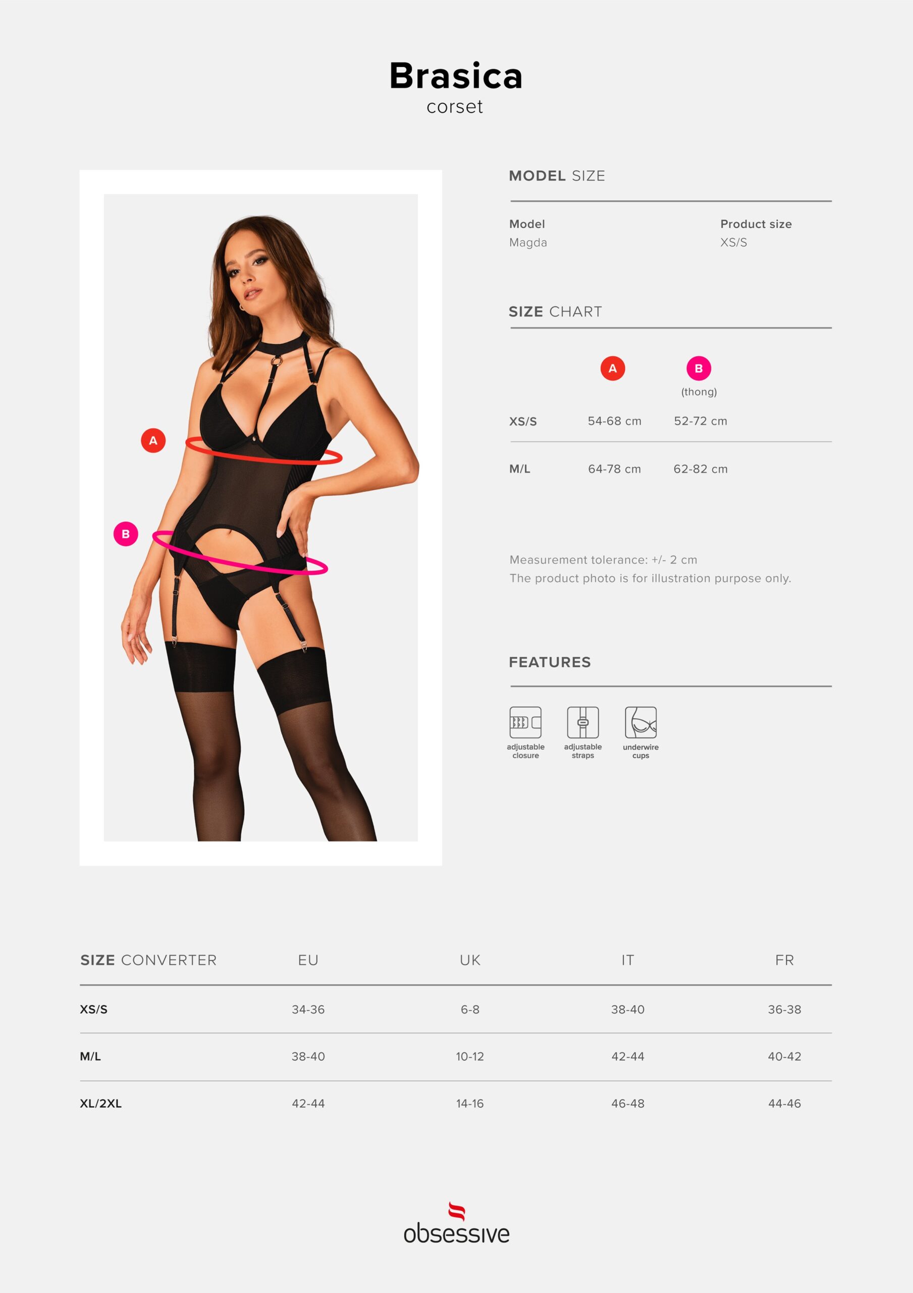 Corset Brasica avec culotte assortie - Obsessive – Image 8