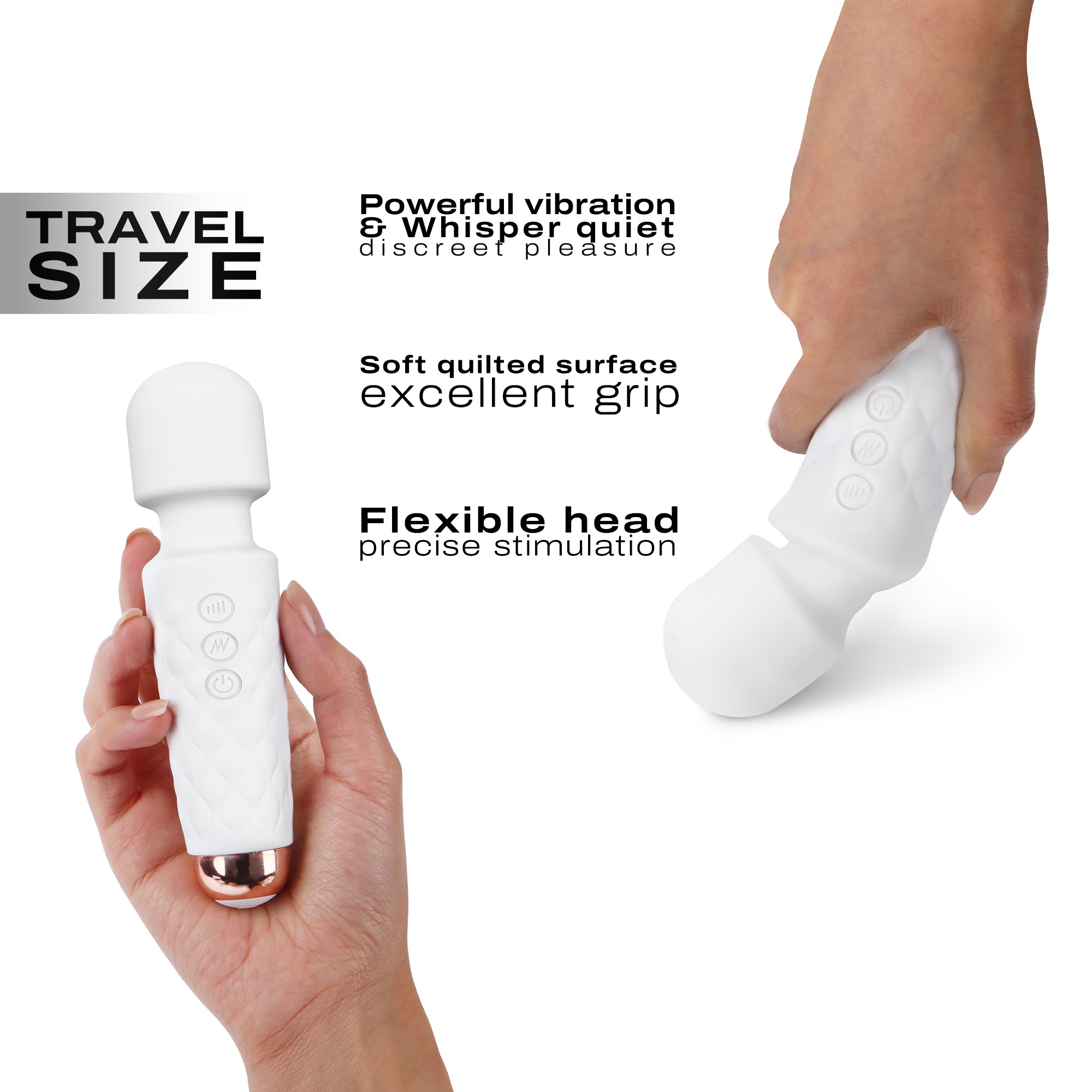 Stimulateur clitoridien Mini Wanderful blanc et or - Dorcel – Image 4