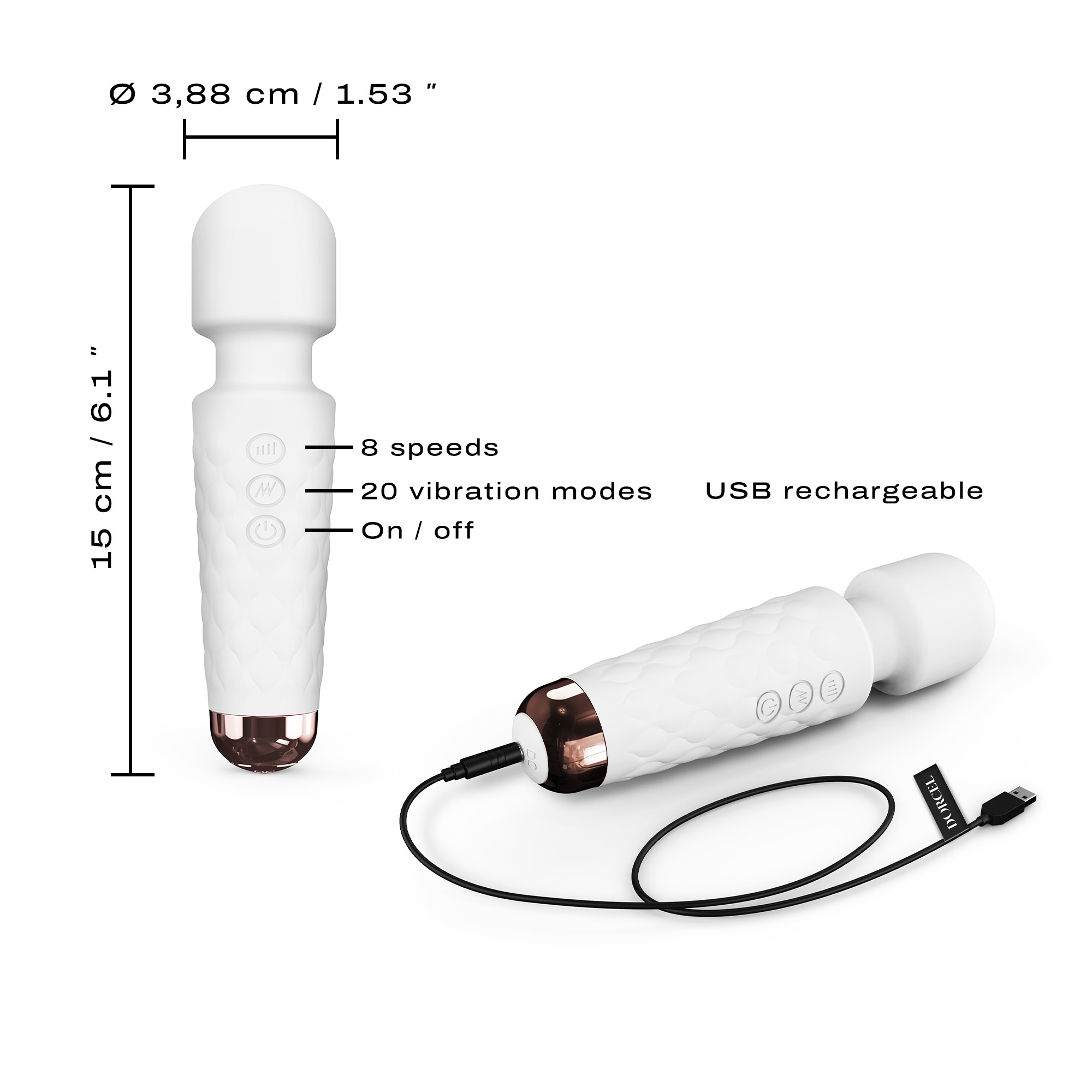 Stimulateur clitoridien Mini Wanderful blanc et or - Dorcel – Image 5