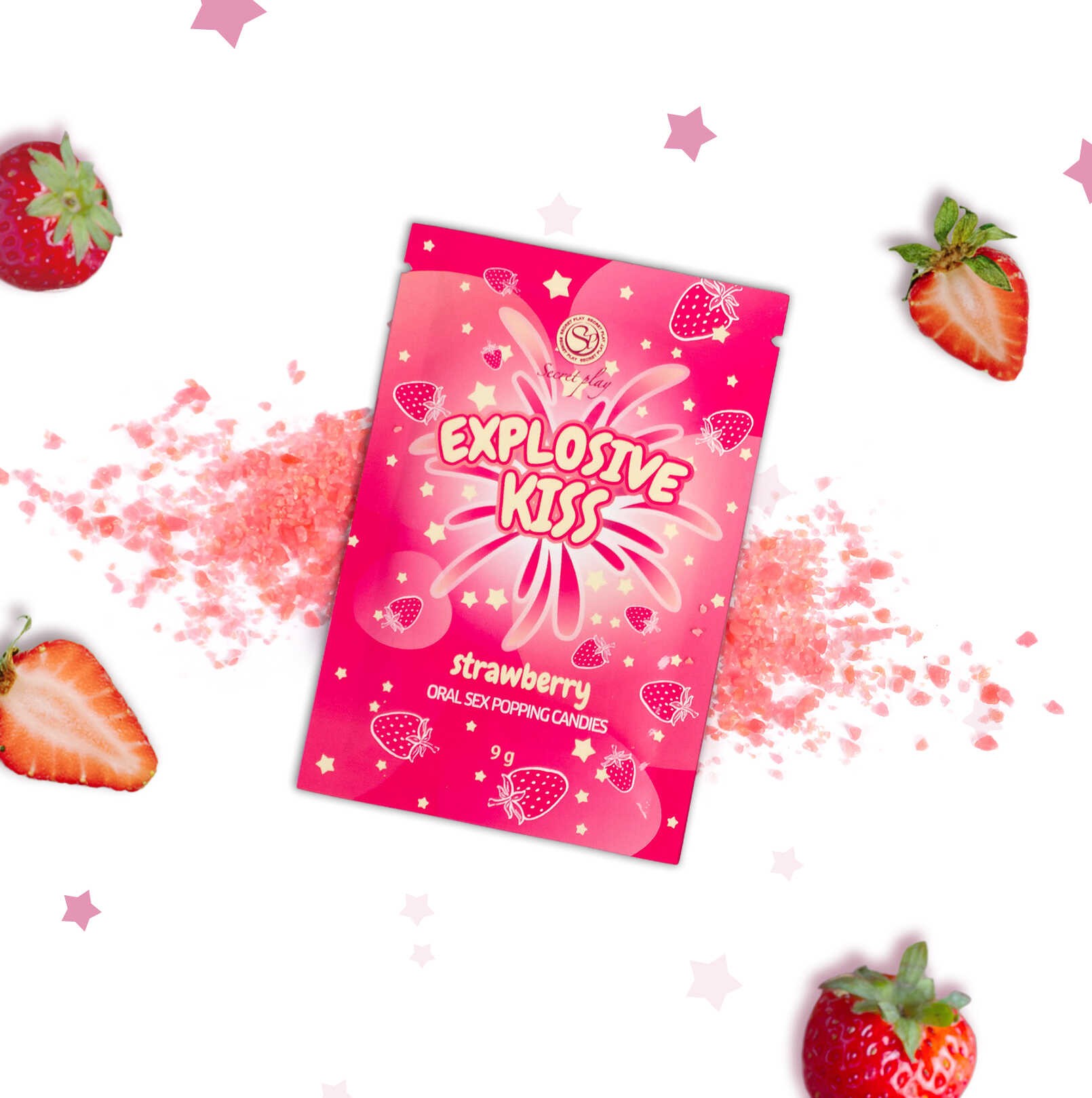 Bonbons pétillants fraise pour jeux intimes - Secret Play